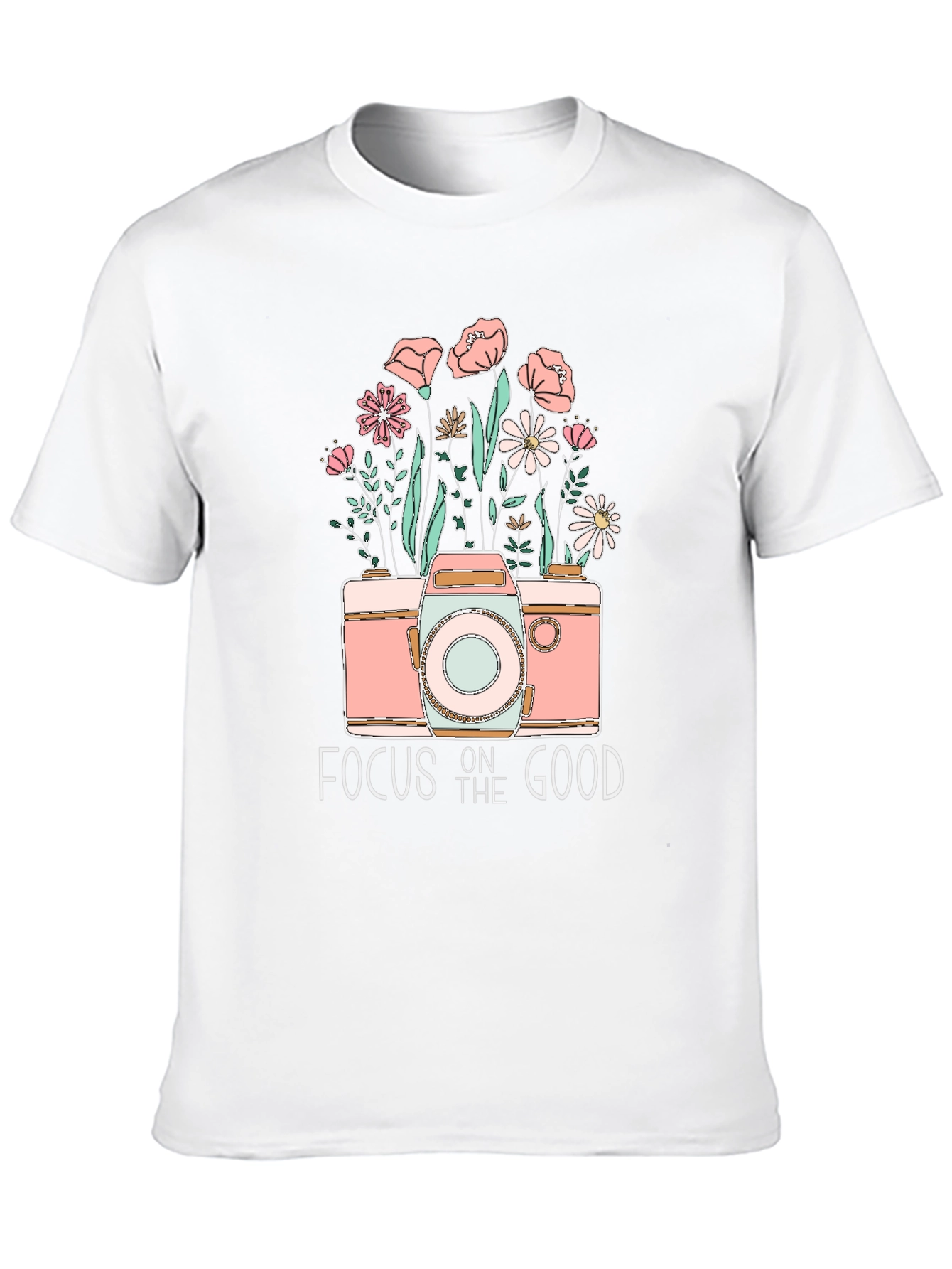 Focus on the Good Camera Floral Graphic Tee
