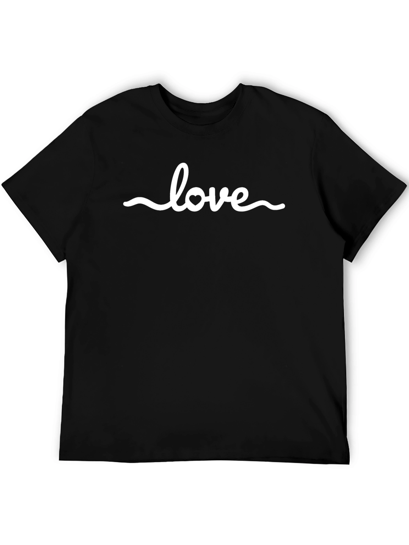 Love Heart Graphic Tee - Stylish Black Cotton Shirt