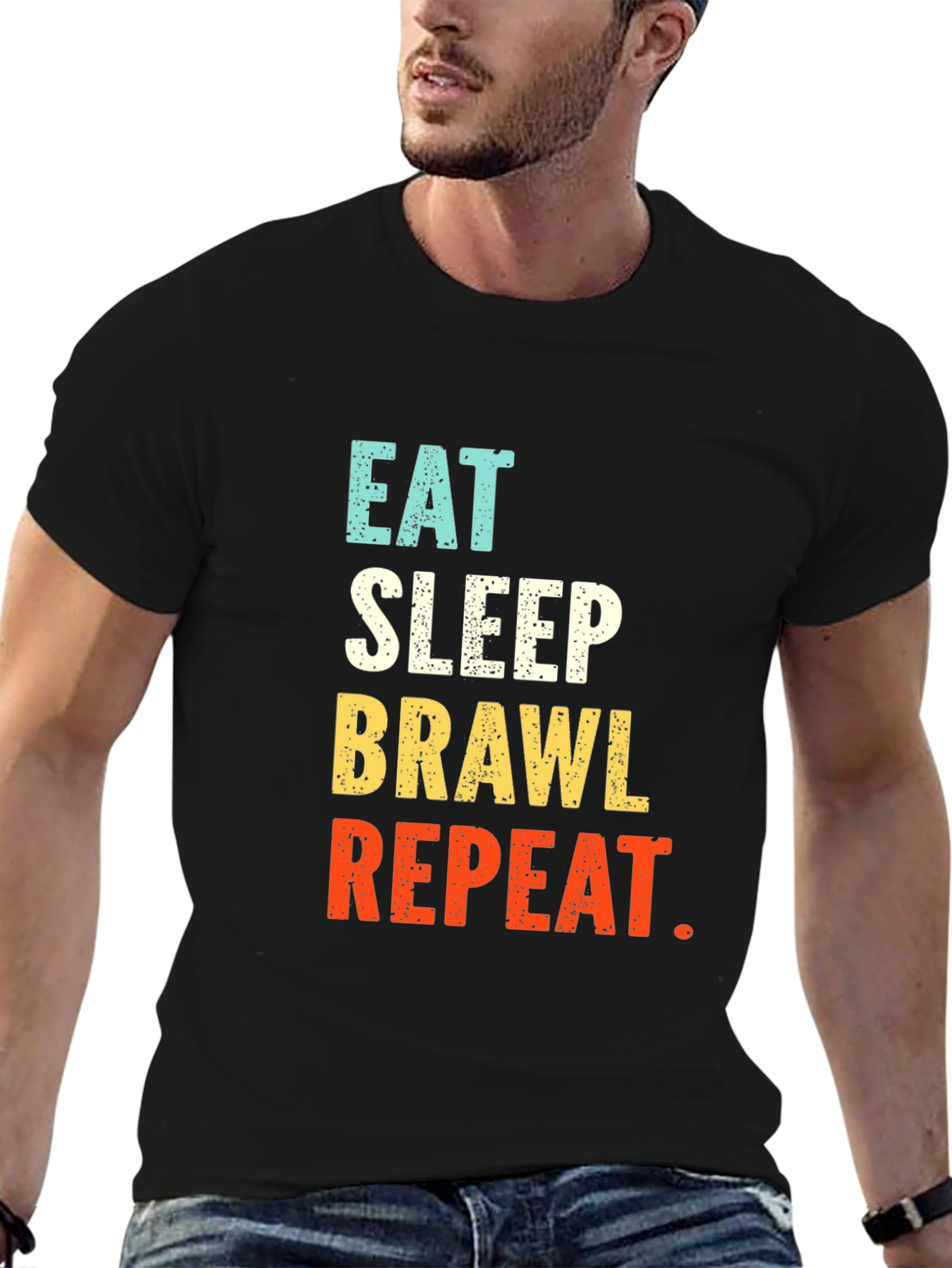 Eat Sleep Brawl Repeat T-Shirt - Gamer Tee