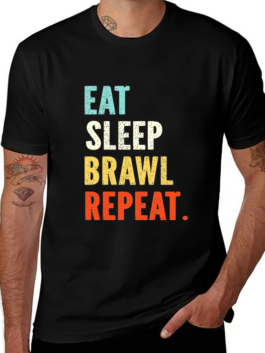 Eat Sleep Brawl Repeat T-Shirt - Gamer Tee