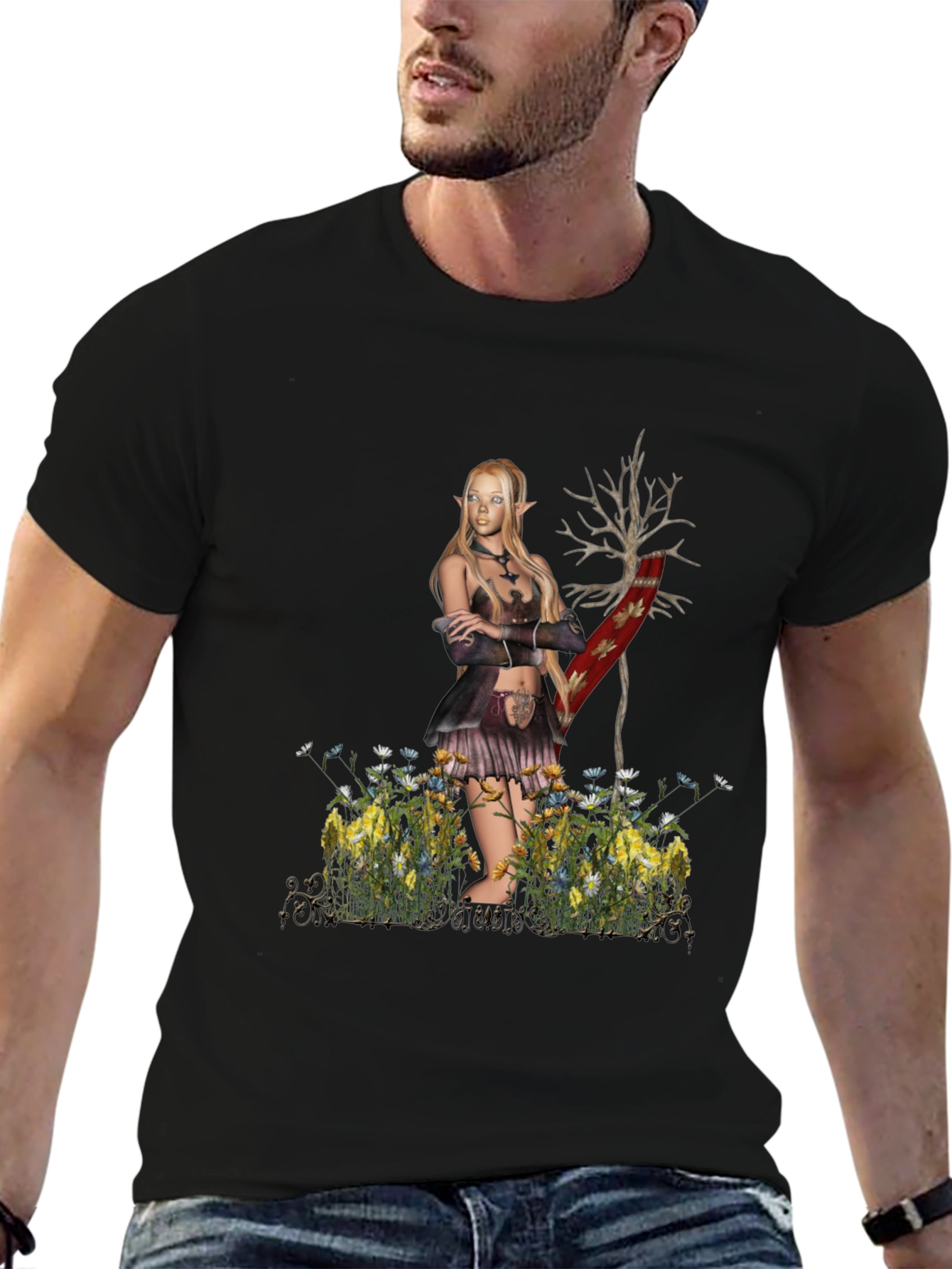 Fantasy Elf T-Shirt - Nature Inspired Graphic Tee