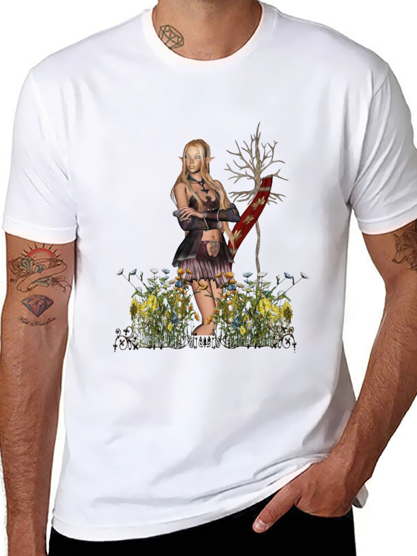 Fantasy Elf T-Shirt - Nature Inspired Graphic Tee