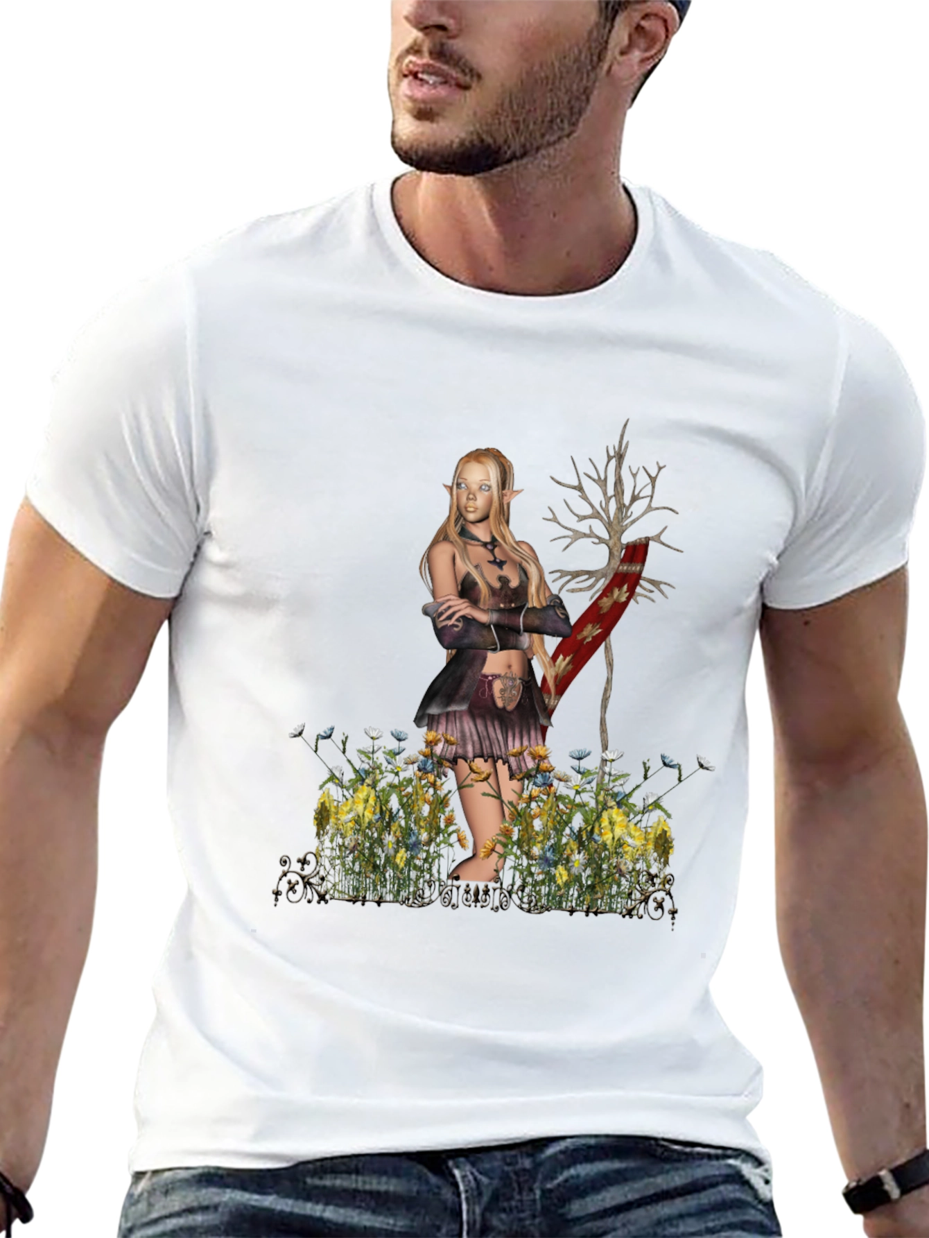 Fantasy Elf T-Shirt - Nature Inspired Graphic Tee