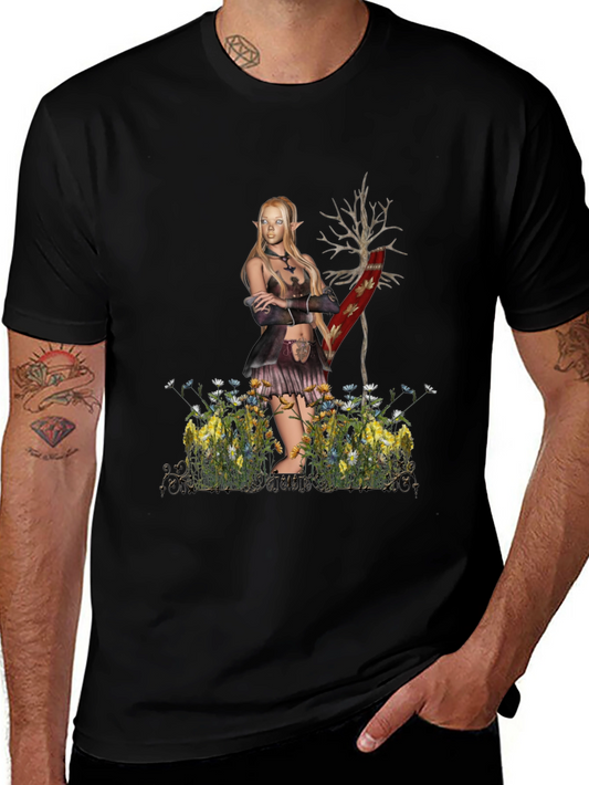 Fantasy Elf T-Shirt - Nature Inspired Graphic Tee