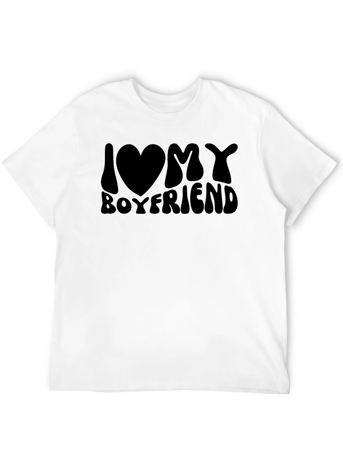I Love My Boyfriend Graphic Tee - Black