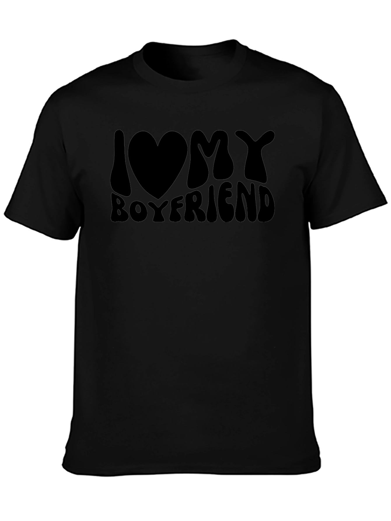 I Love My Boyfriend Graphic Tee - Black