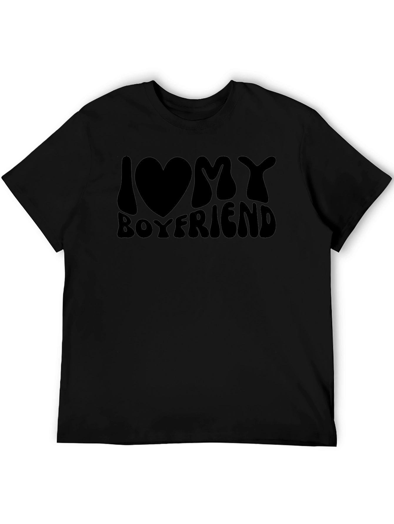 I Love My Boyfriend Graphic Tee - Black