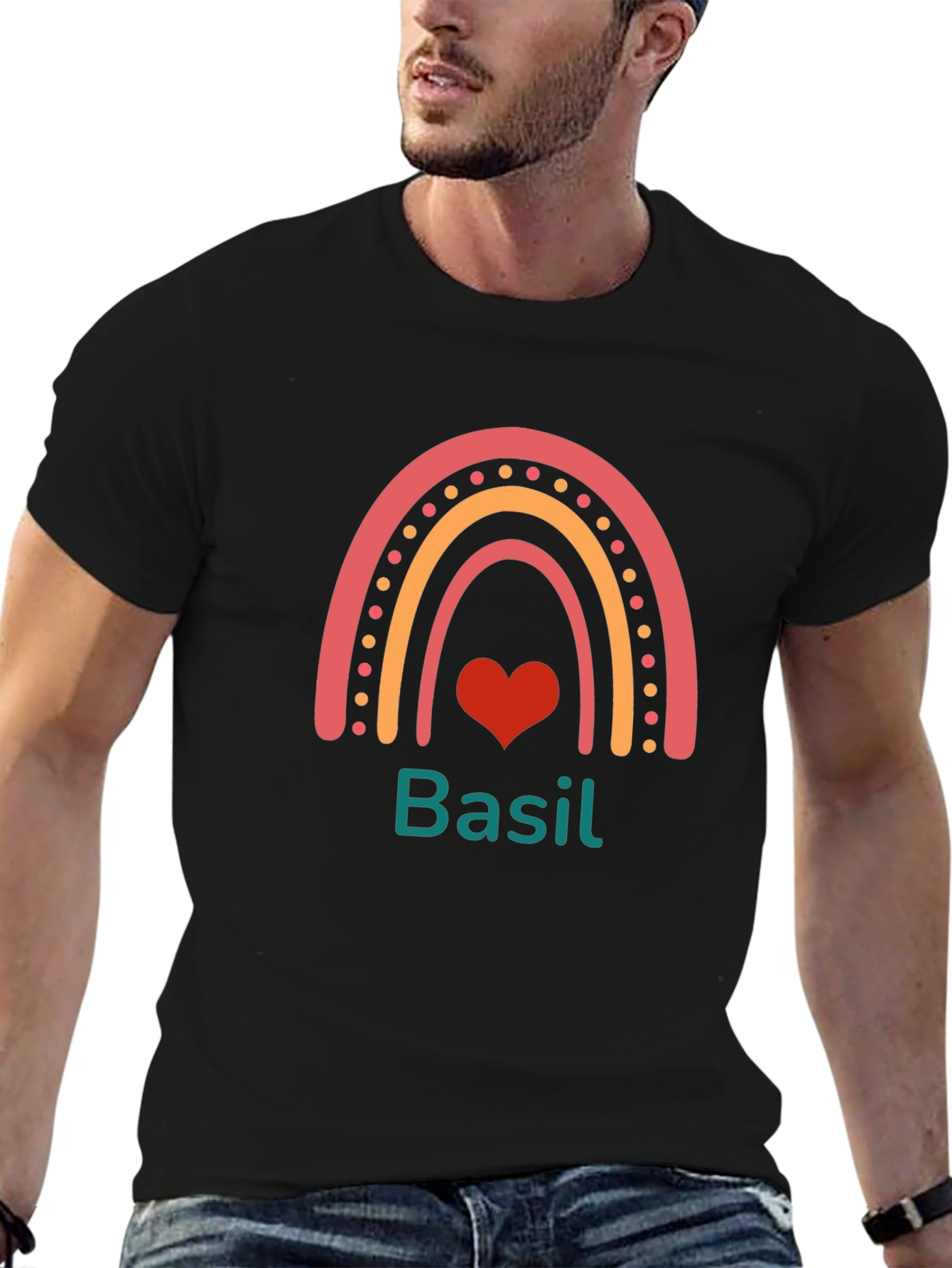 Basil Rainbow Heart T-Shirt