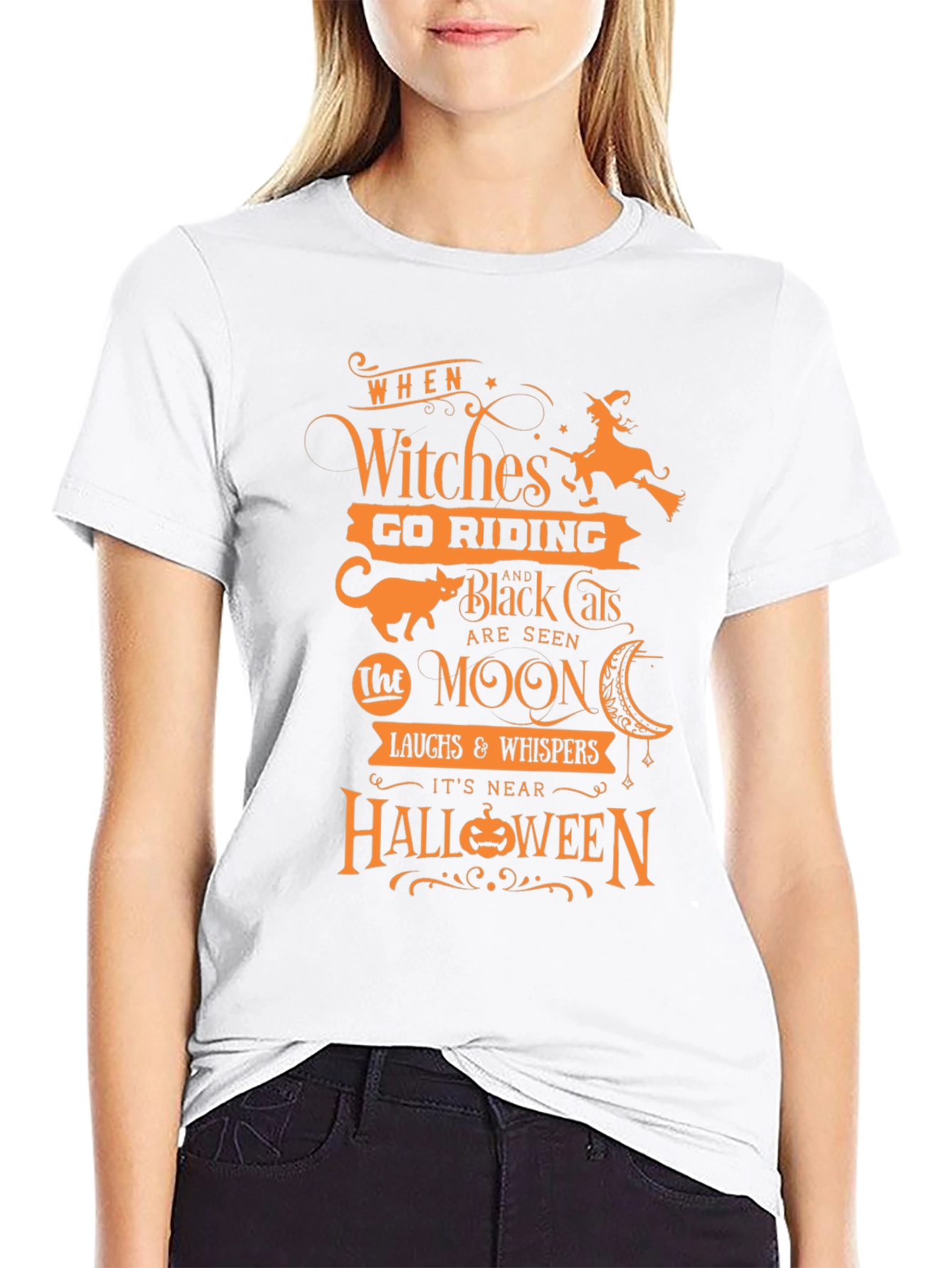 Halloween Witches Go Riding Black T-Shirt