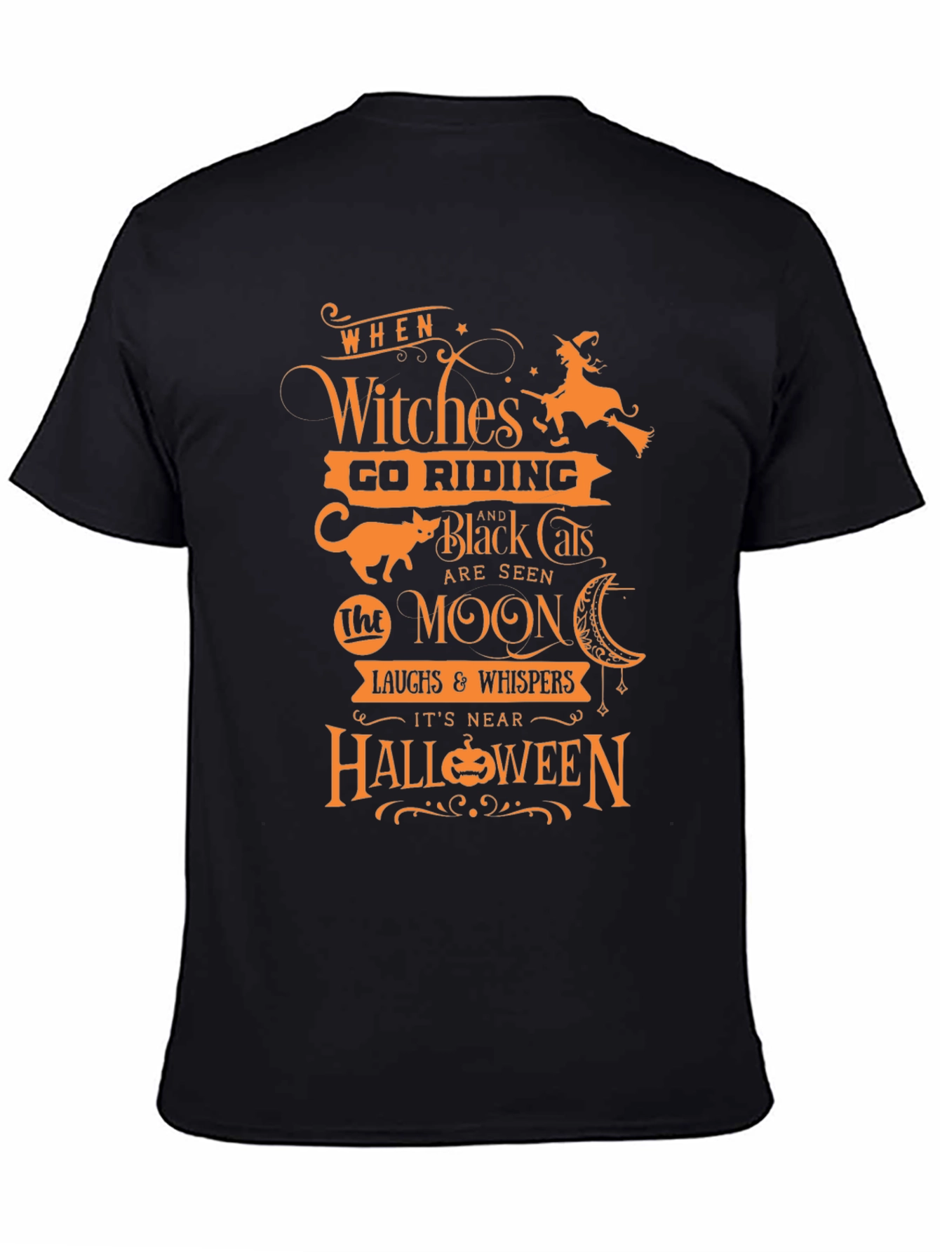 Halloween Witches Go Riding Black T-Shirt