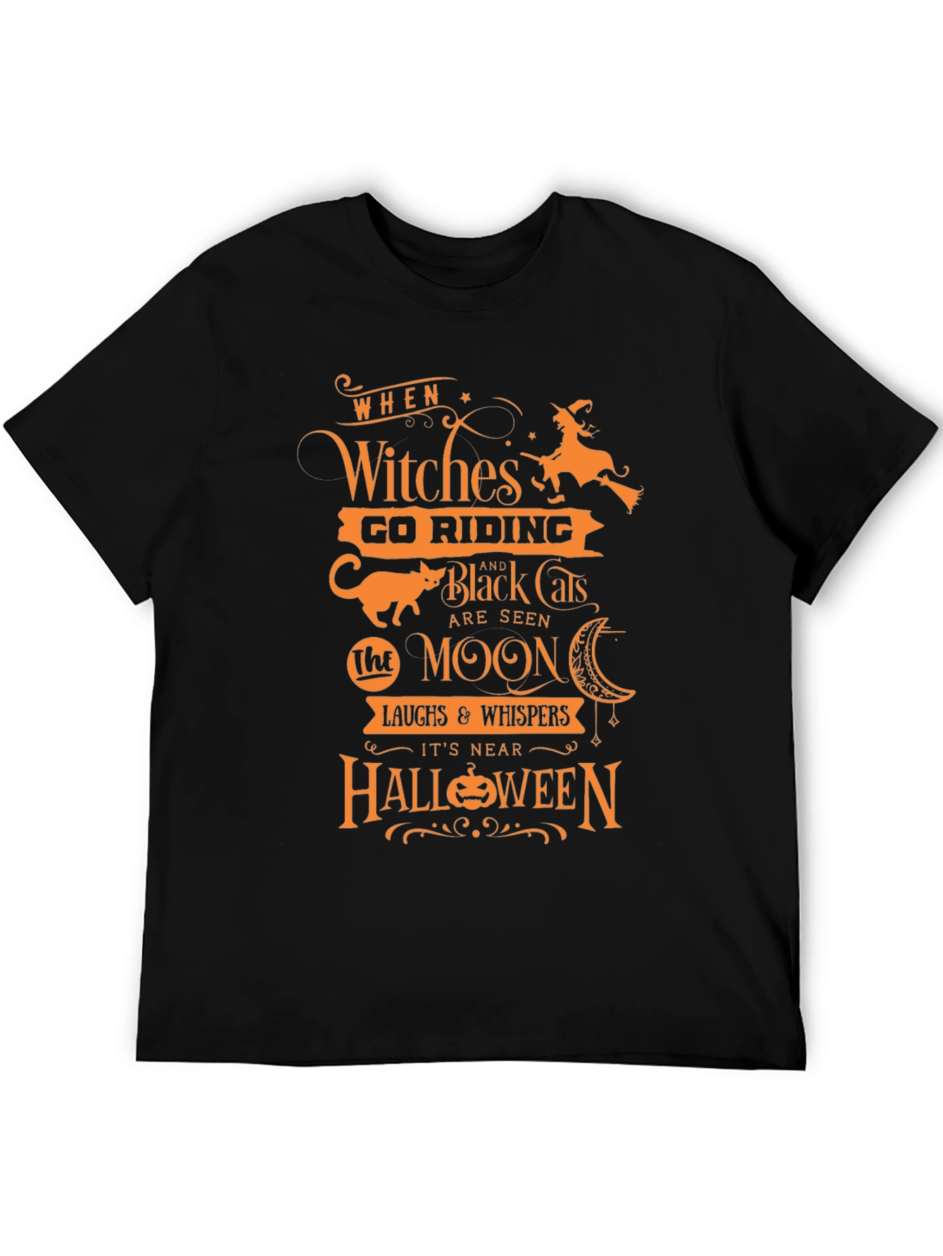 Halloween Witches Go Riding Black T-Shirt