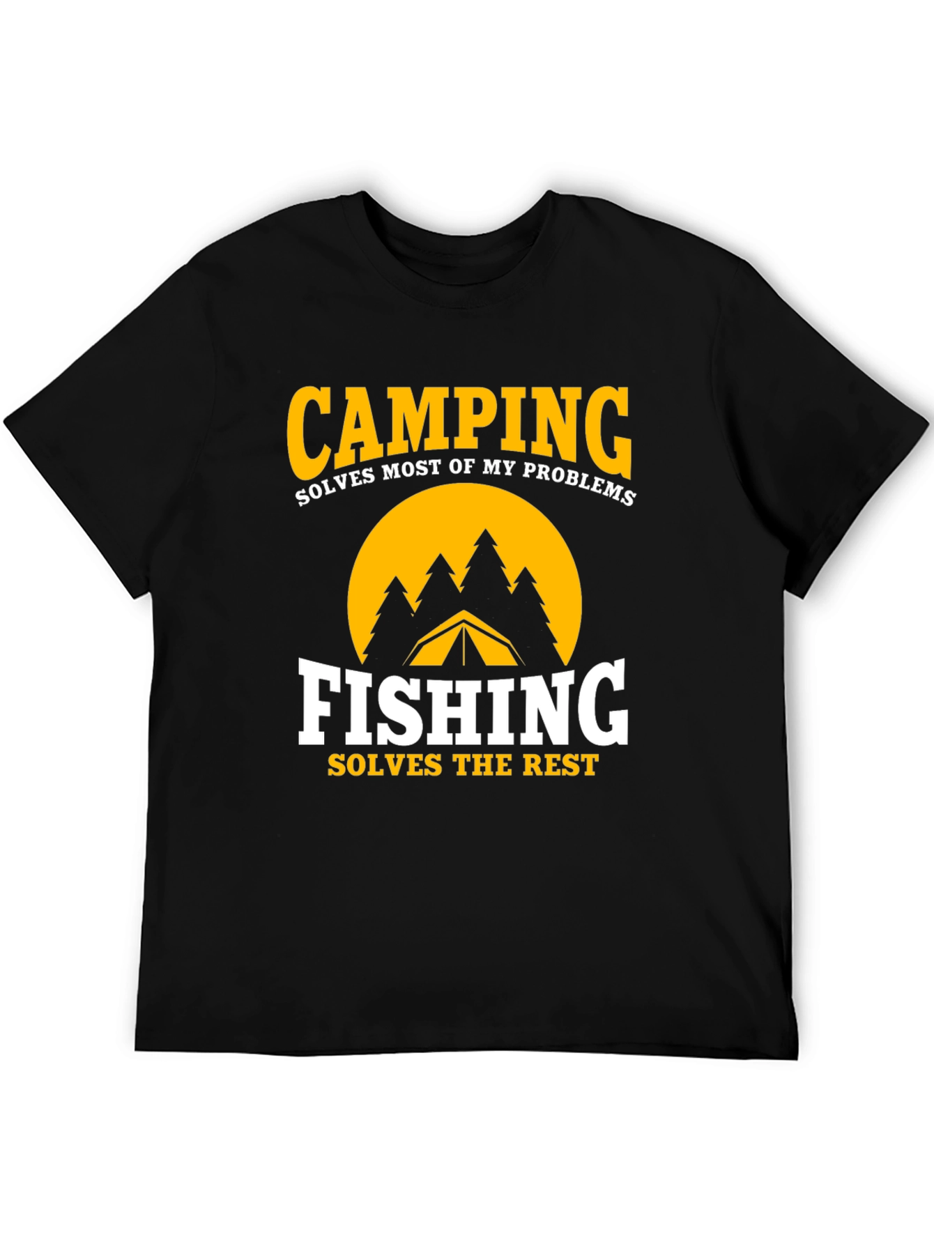 Camping & Fishing Graphic Tee - Problem Solver Shirt