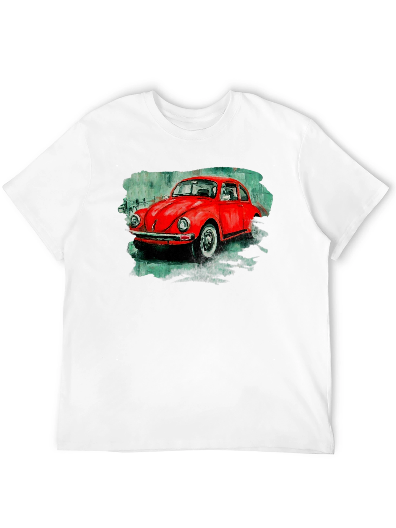Red Beetle Car Graphic Tee - Classic Car T-Shirt