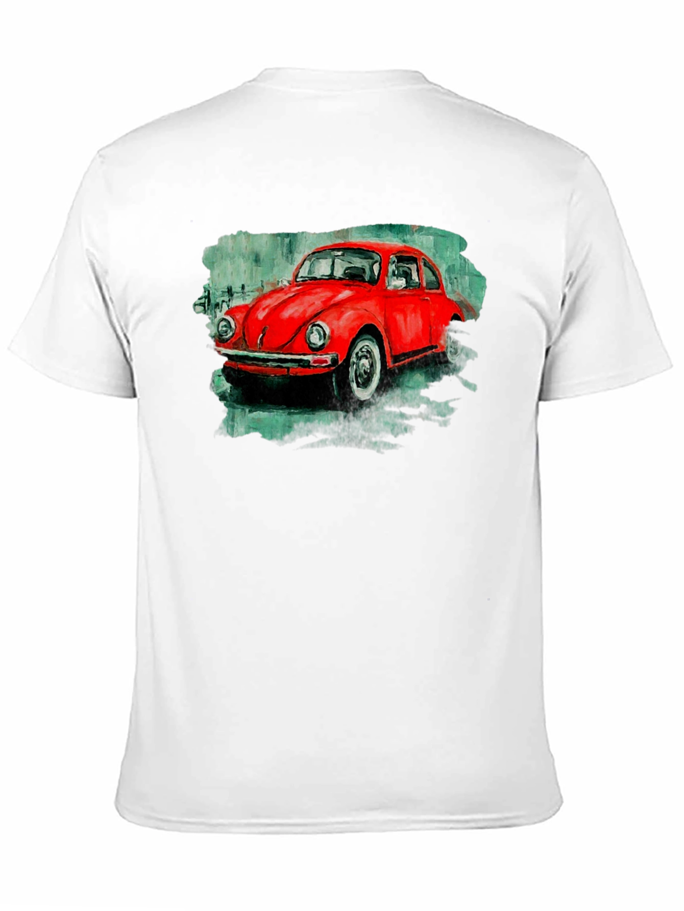 Red Beetle Car Graphic Tee - Classic Car T-Shirt