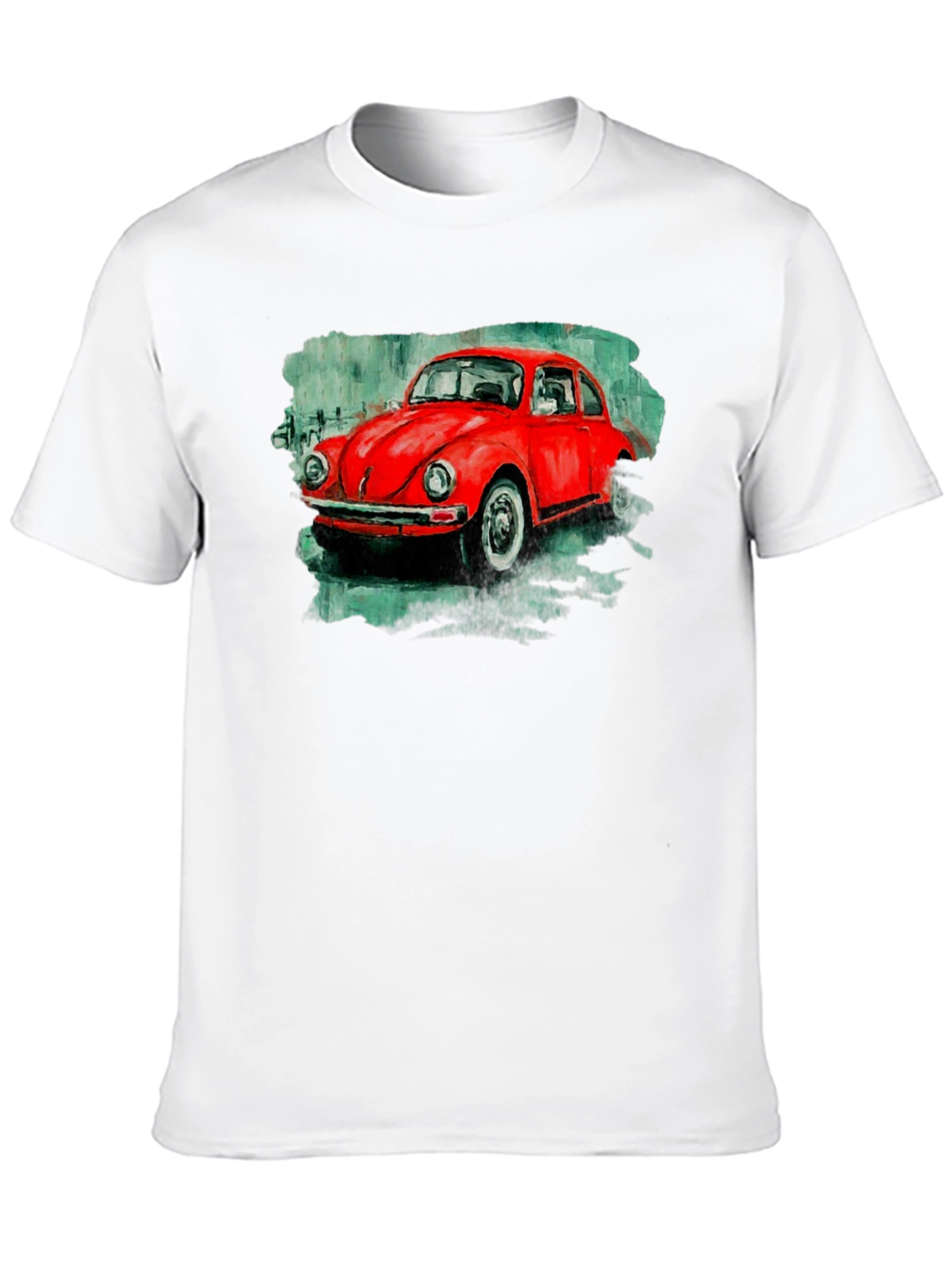 Red Beetle Car Graphic Tee - Classic Car T-Shirt