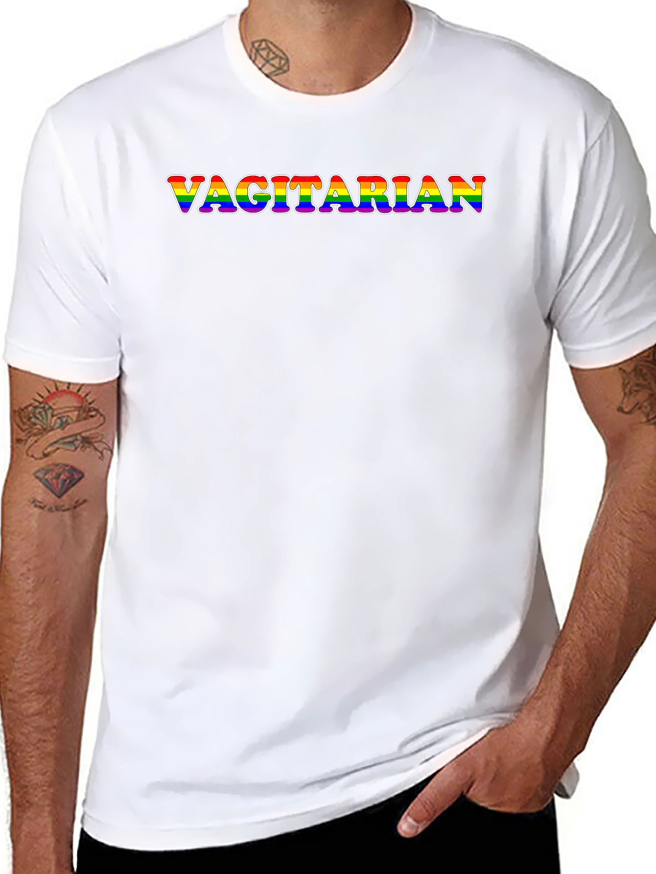 Vagitarian Pride Rainbow Graphic Tee