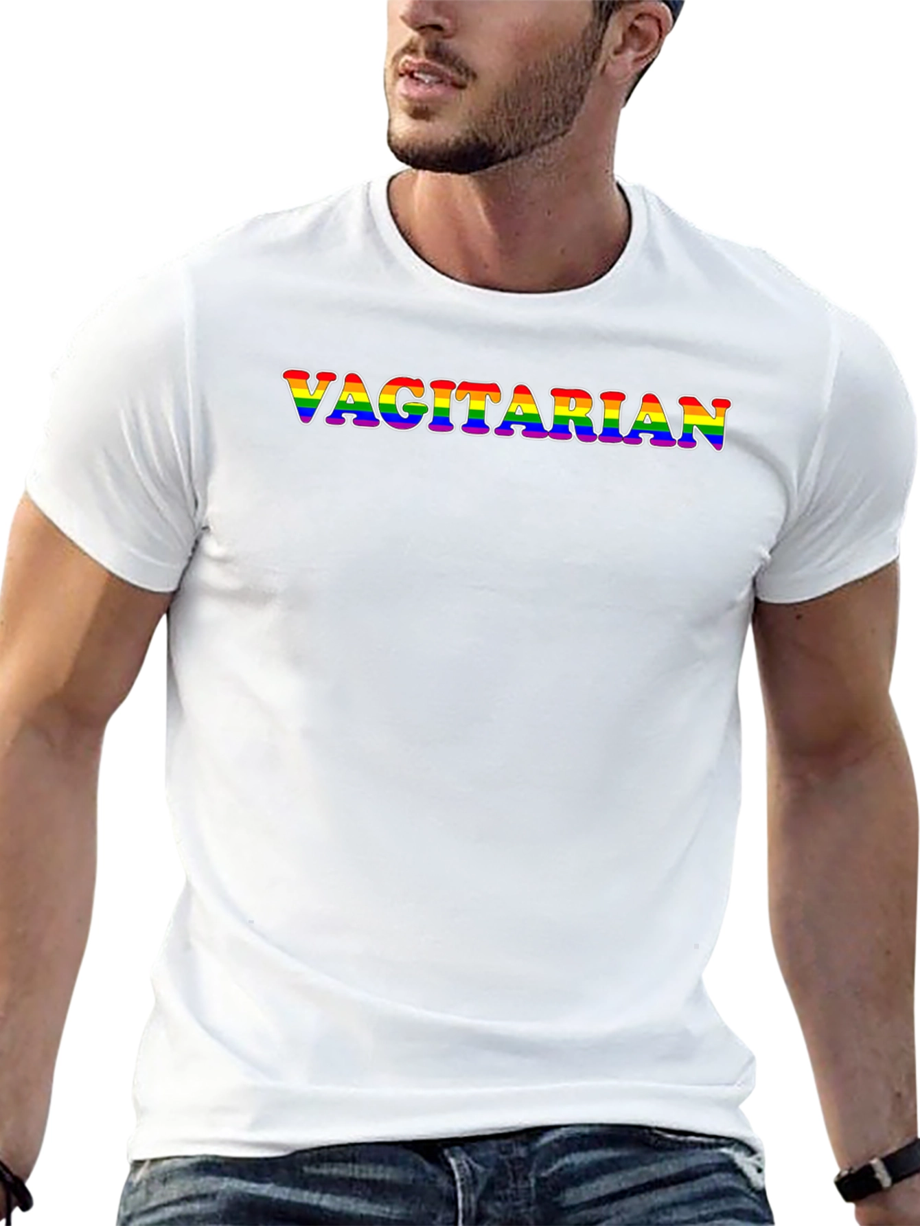 Vagitarian Pride Rainbow Graphic Tee