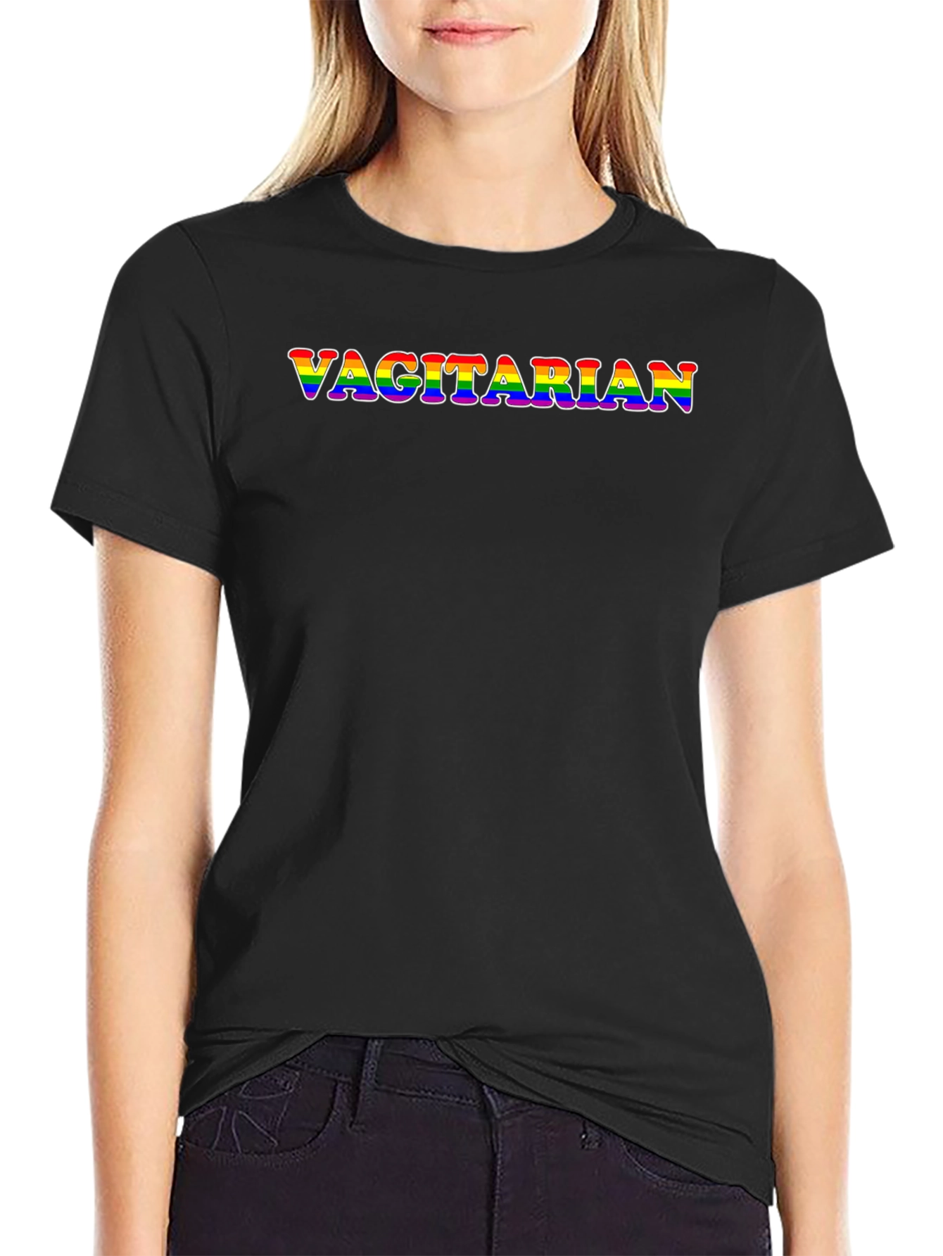 Vagitarian Pride Rainbow Graphic Tee