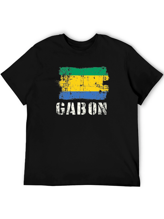 Gabon Flag Grunge T-Shirt