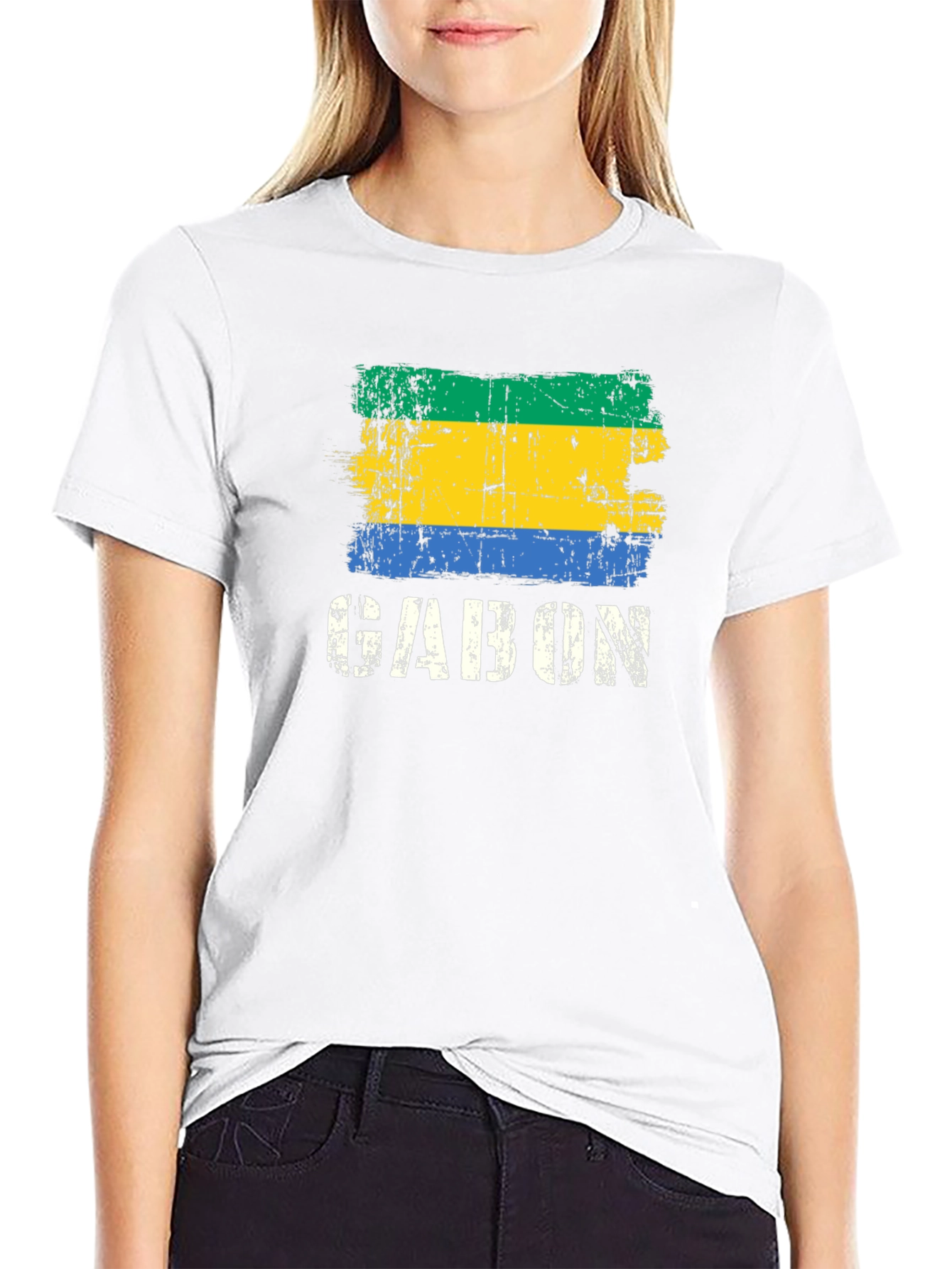 Gabon Flag Grunge T-Shirt