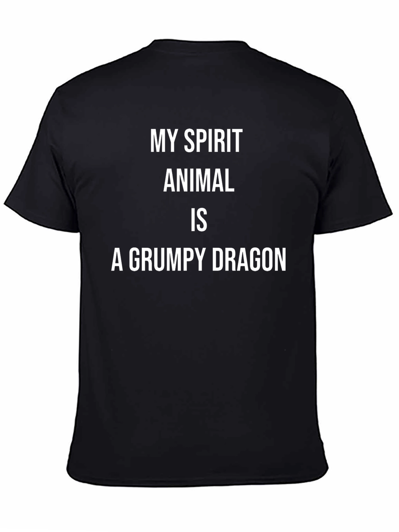 Grumpy Dragon Spirit Animal Black T-Shirt