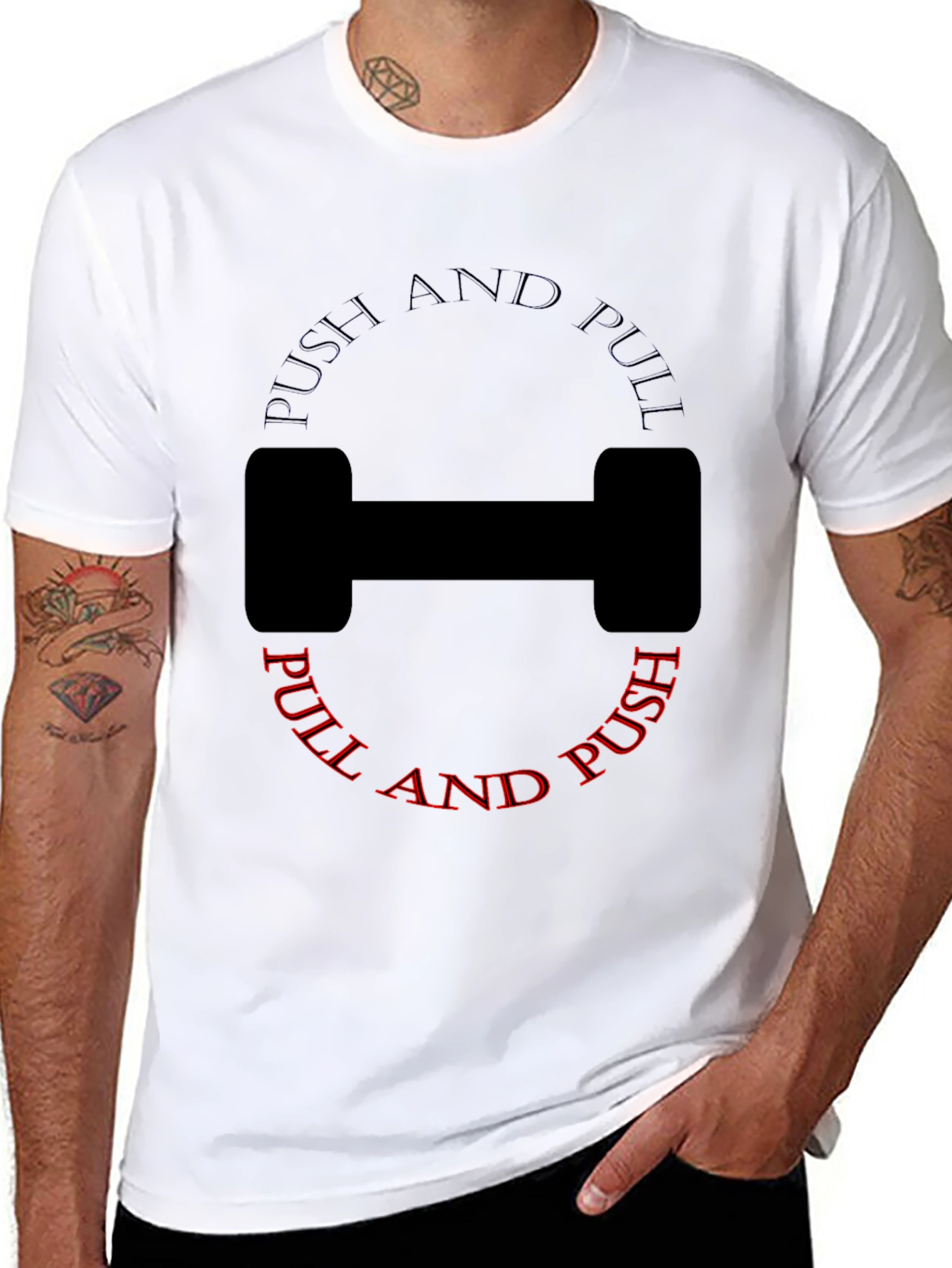 Push and Pull Black T-Shirt