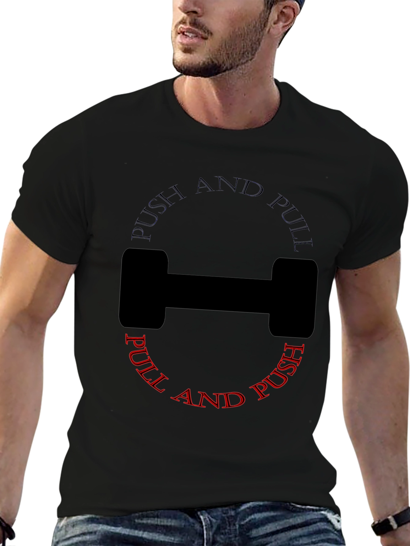 Push and Pull Black T-Shirt