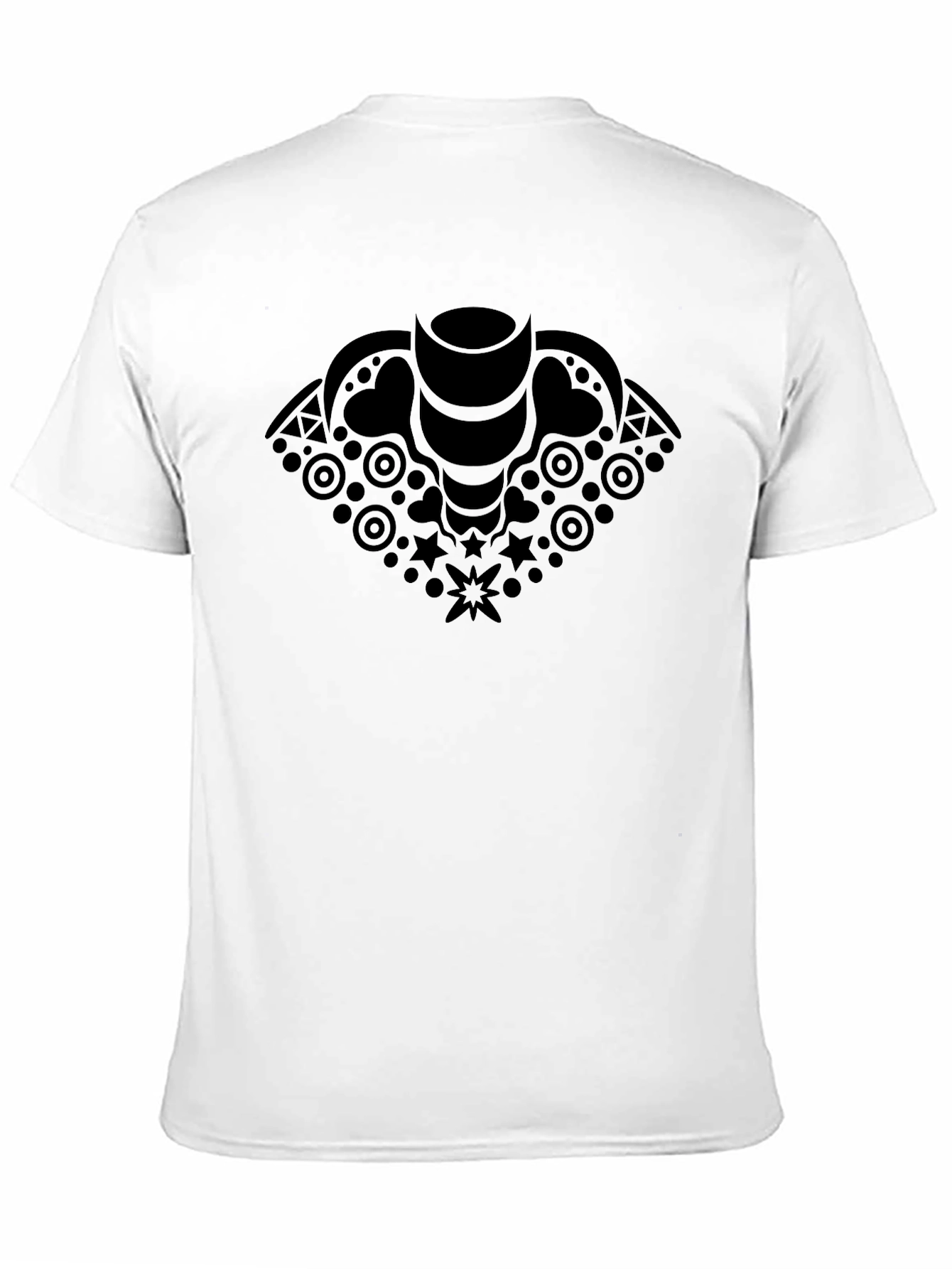Mens Black T-Shirt with Geometric Graphic