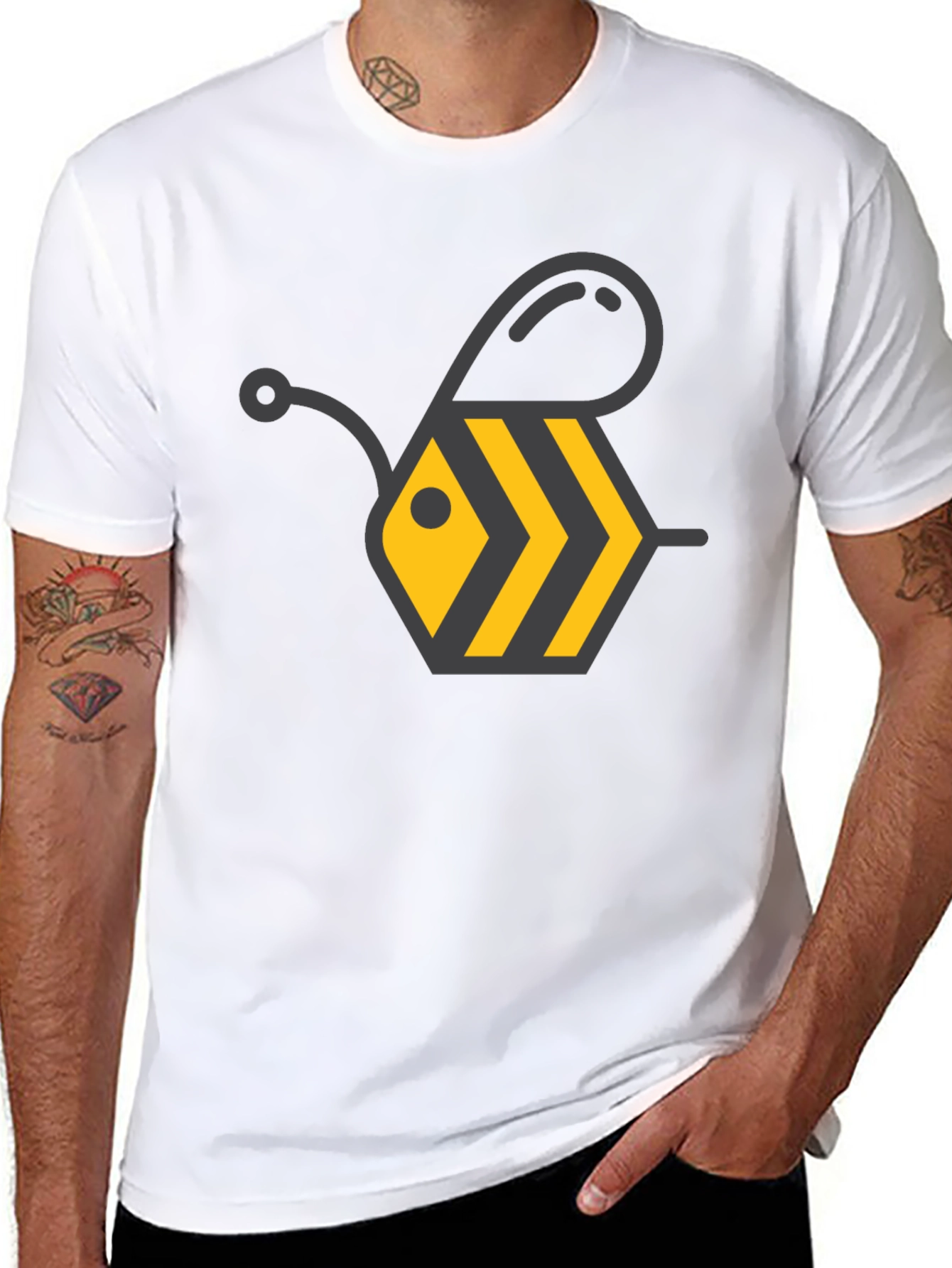 Bee Graphic Black T-Shirt - Stylish Casual Wear