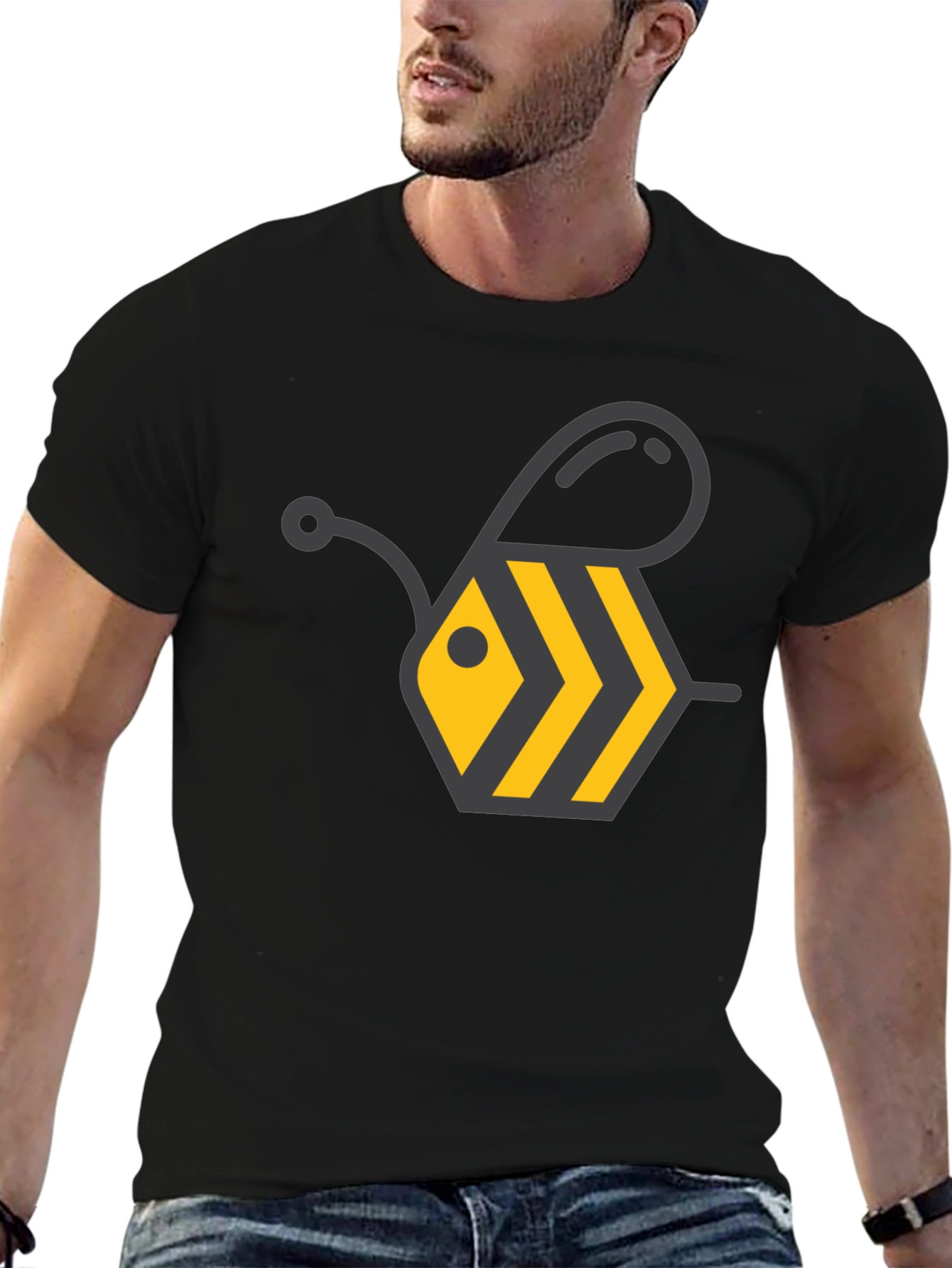 Bee Graphic Black T-Shirt - Stylish Casual Wear