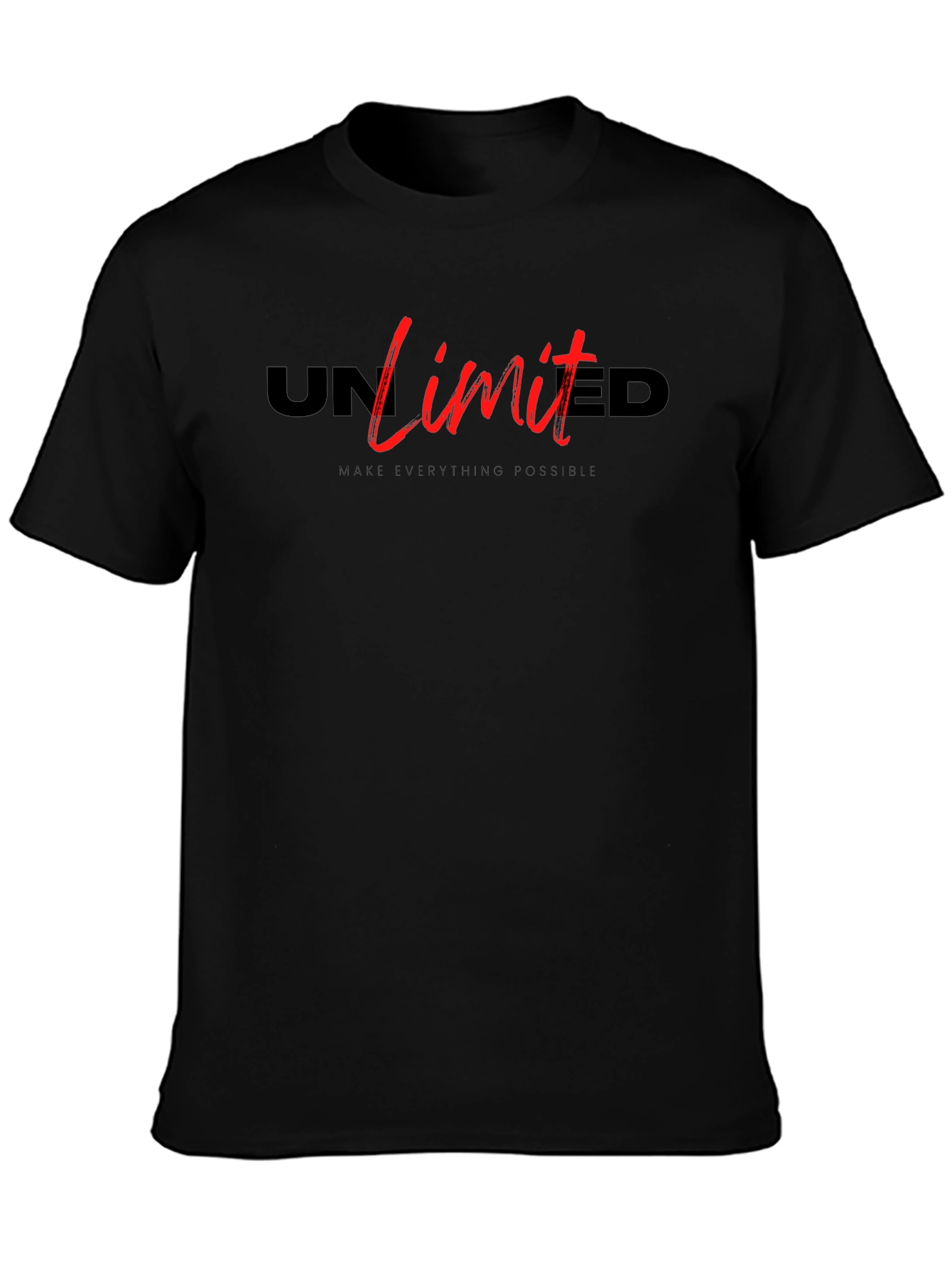 Unlimited Graphic Print Black T-Shirt