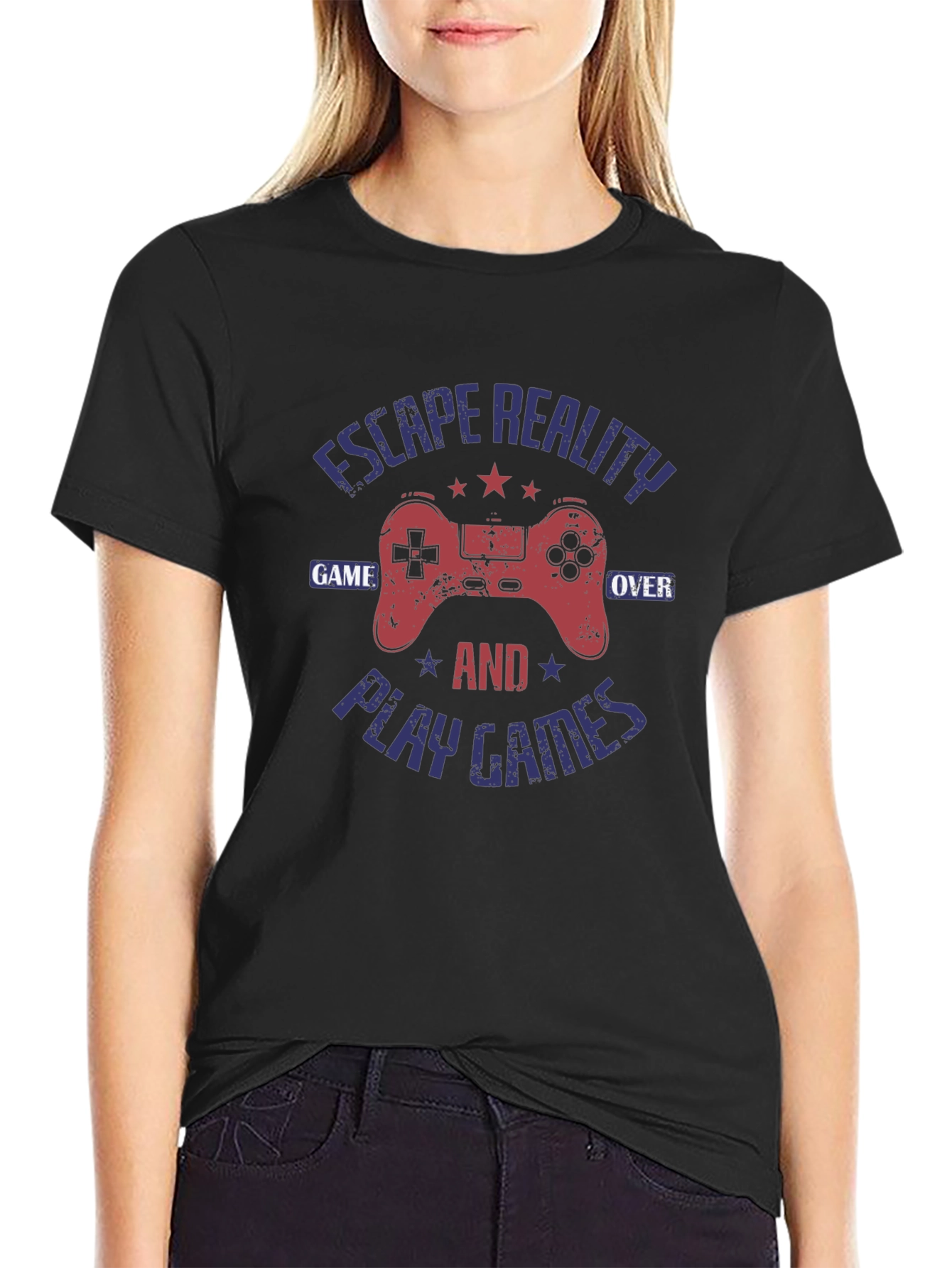Escape Reality Game Over Gamer Graphic T-Shirt