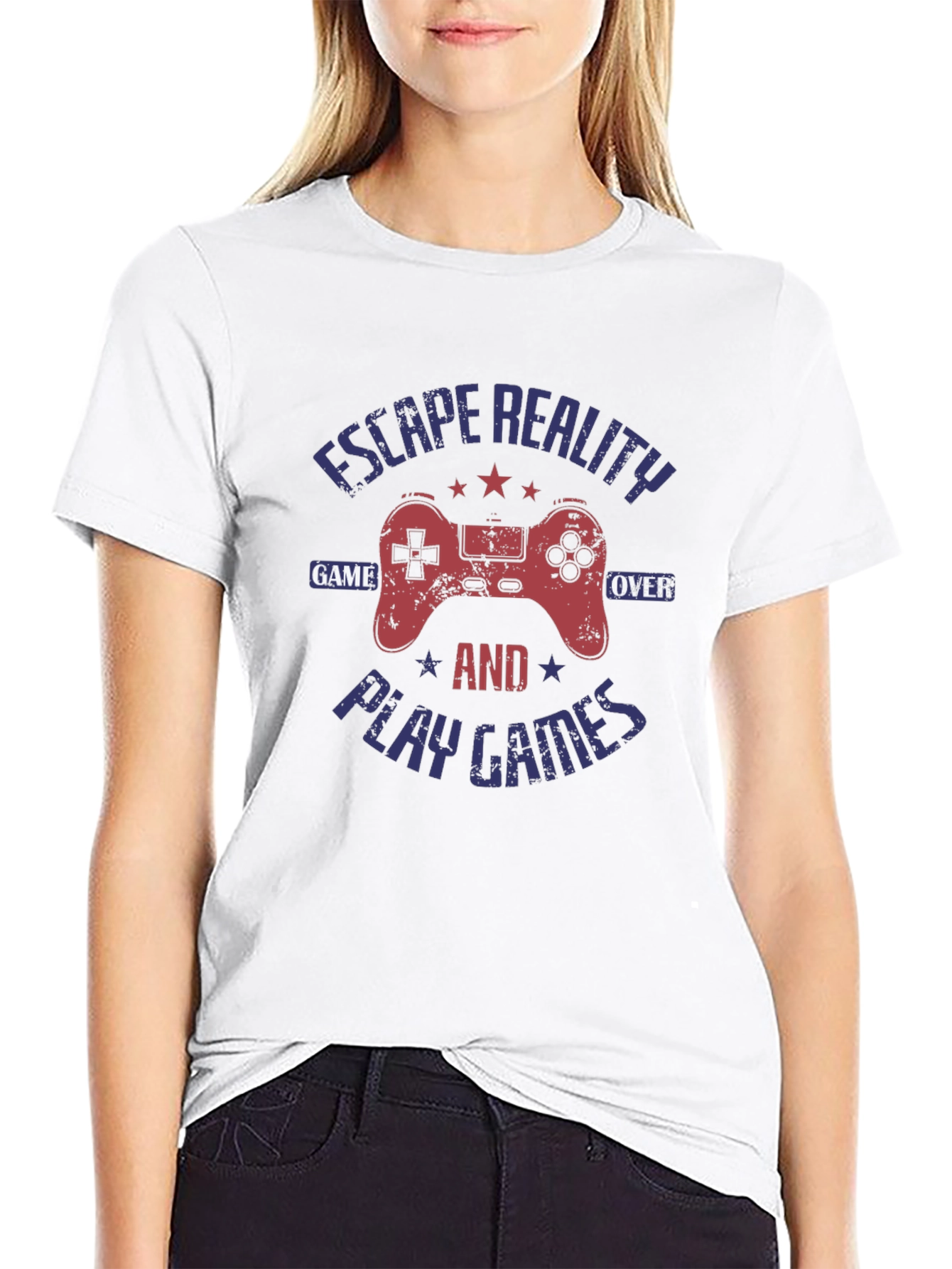 Escape Reality Game Over Gamer Graphic T-Shirt