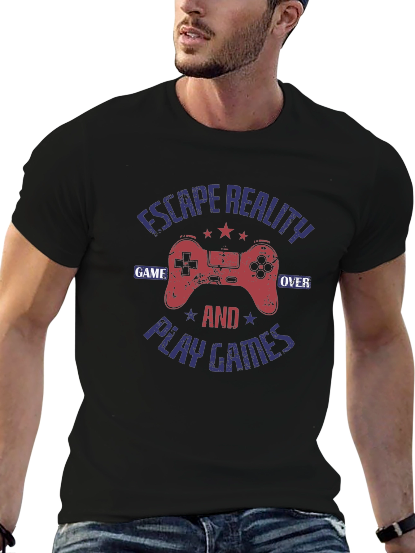 Escape Reality Game Over Gamer Graphic T-Shirt
