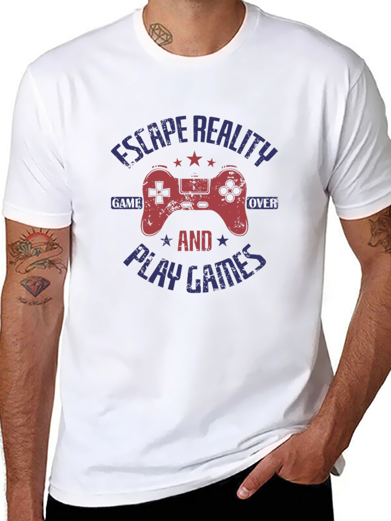 Escape Reality Game Over Gamer Graphic T-Shirt