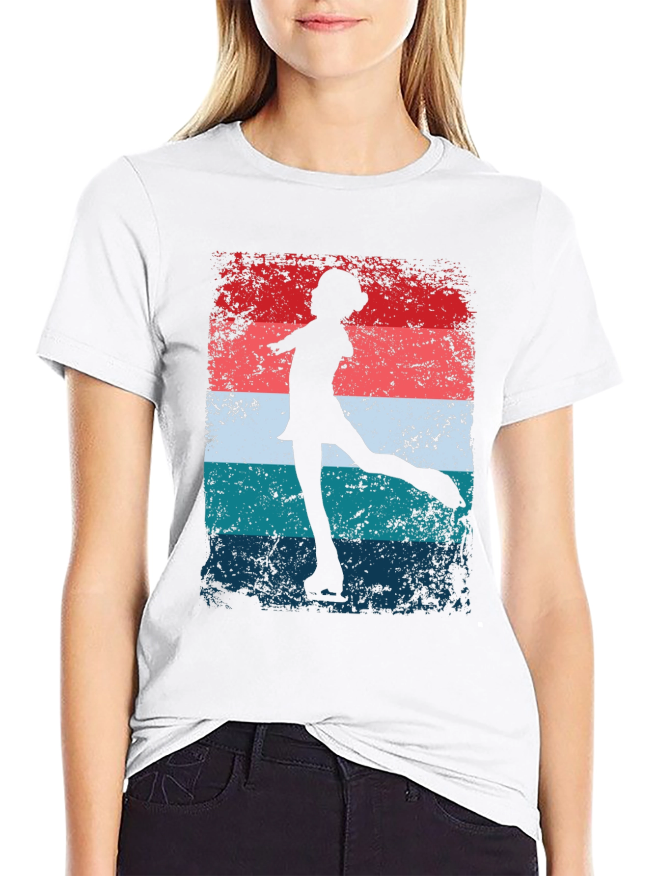 Figure Skater Graphic Tee - Retro Style