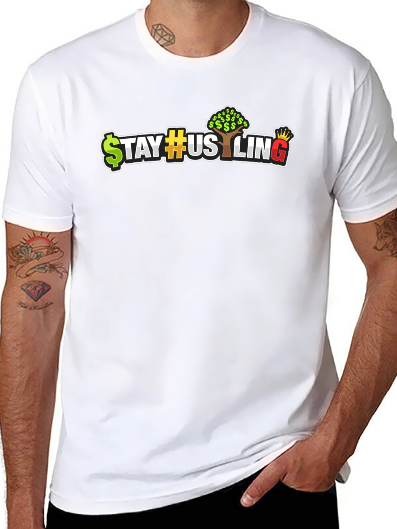Stay Hustling Graphic Tee - Black