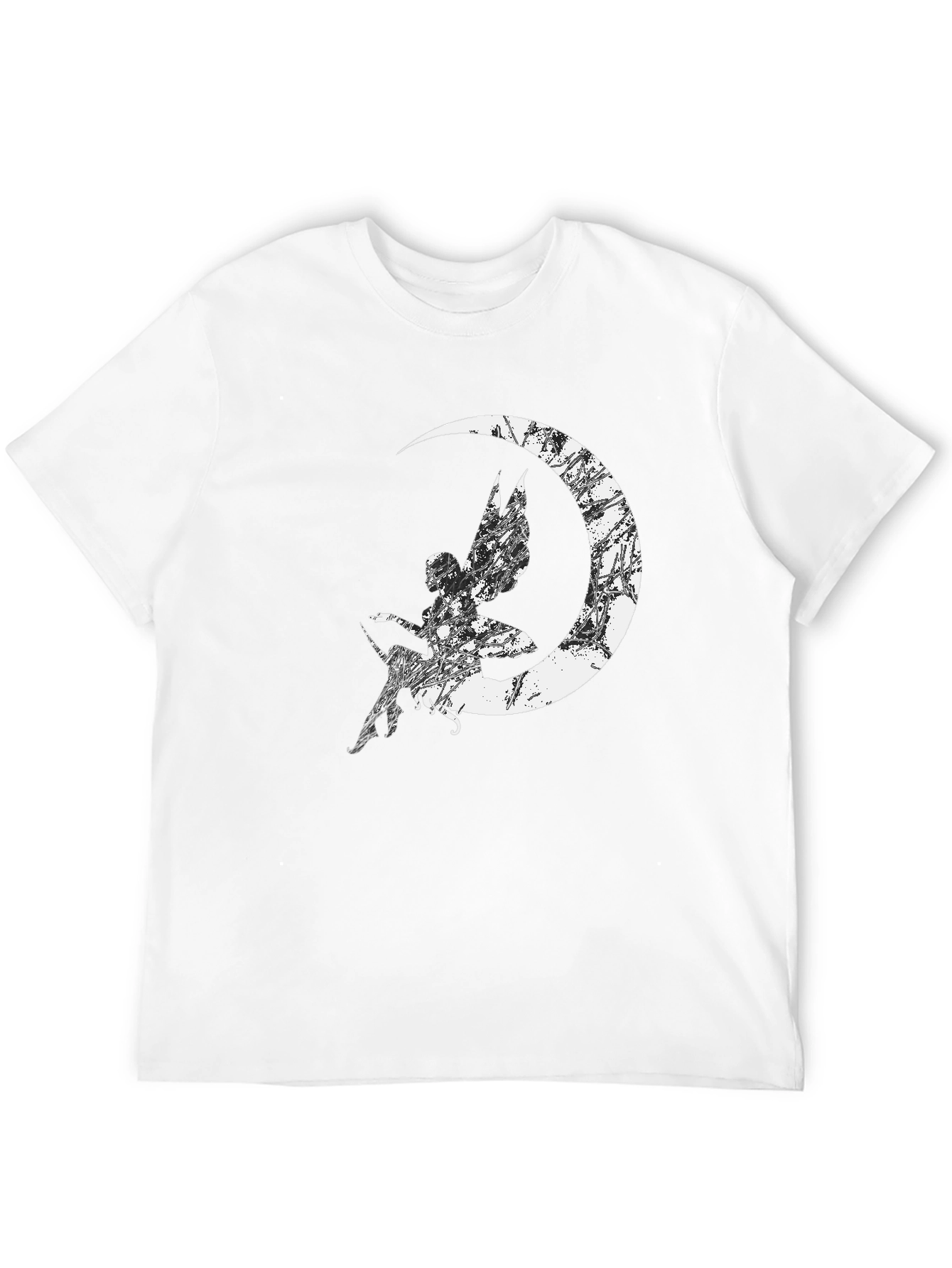 Fairy Moon Graphic T-Shirt - Black Cotton Tee