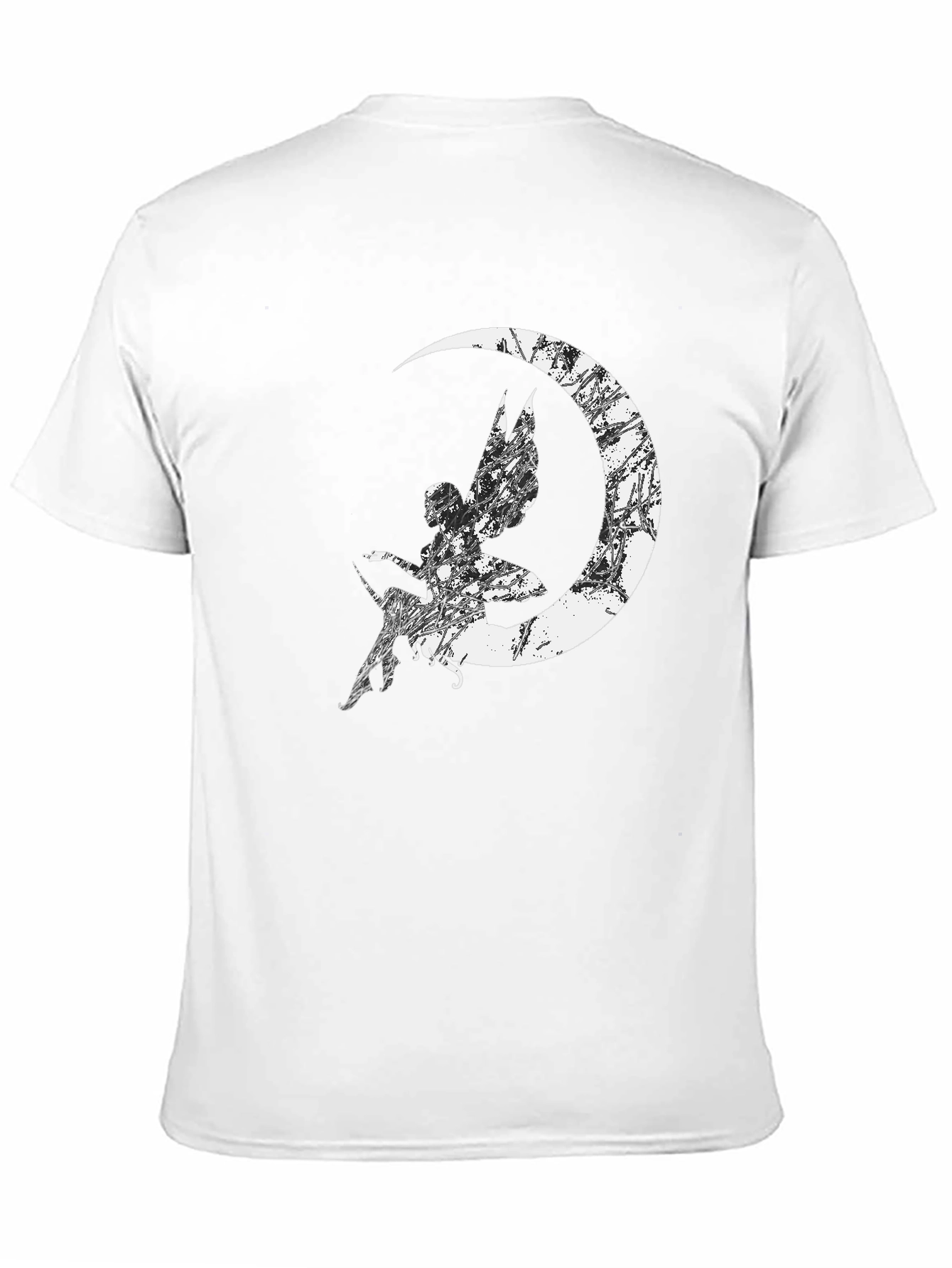 Fairy Moon Graphic T-Shirt - Black Cotton Tee