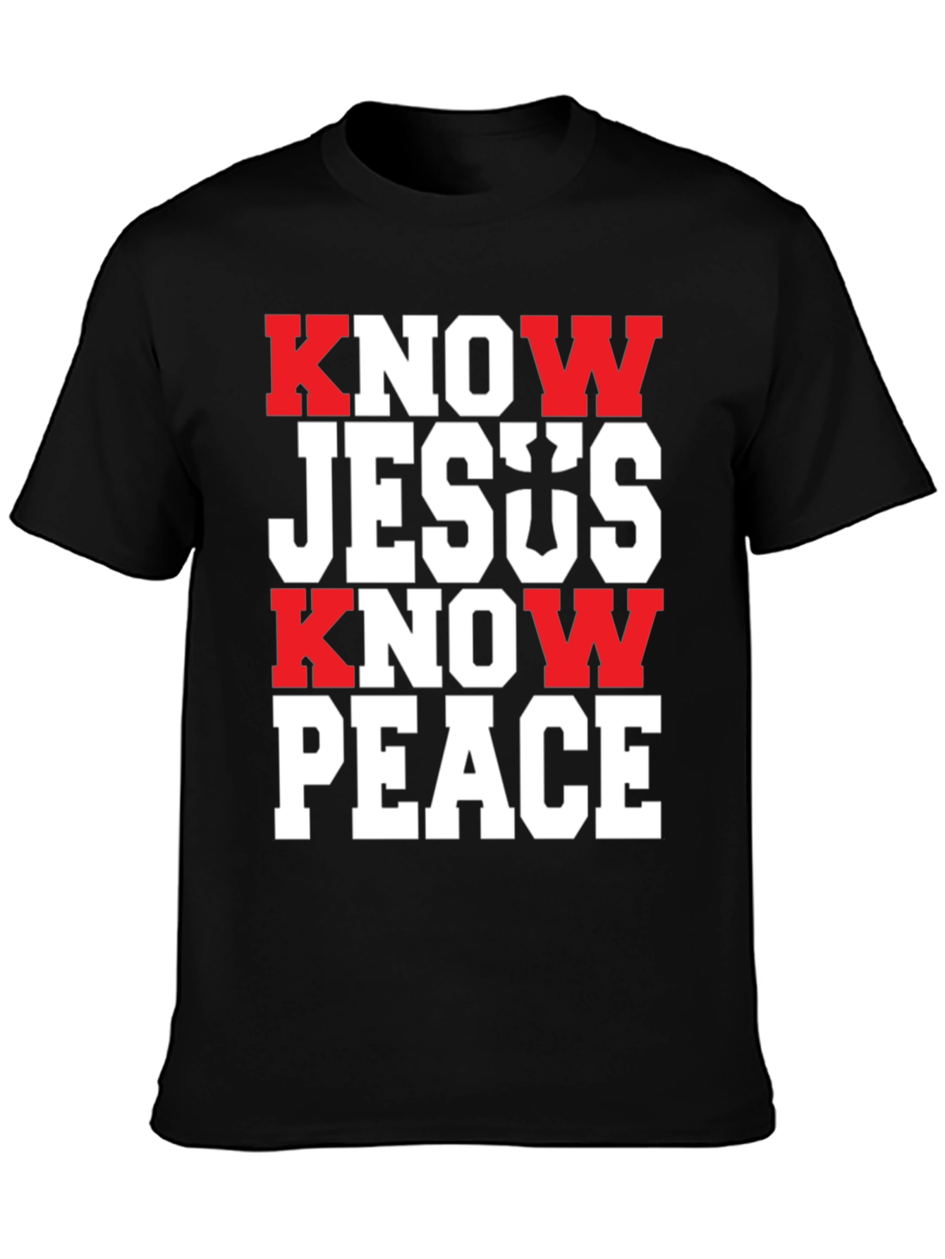 Know Jesus Know Peace Black T-Shirt