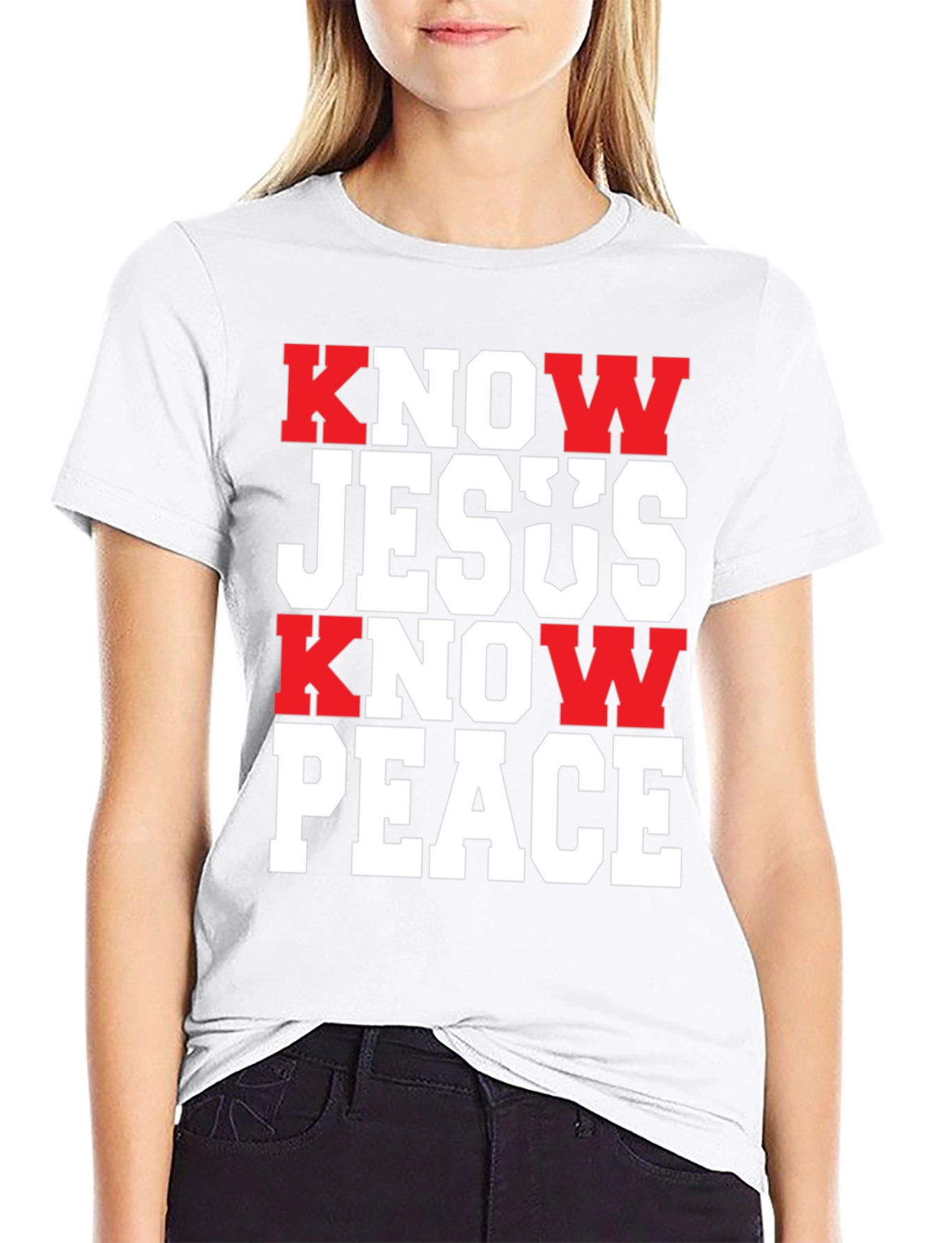 Know Jesus Know Peace Black T-Shirt