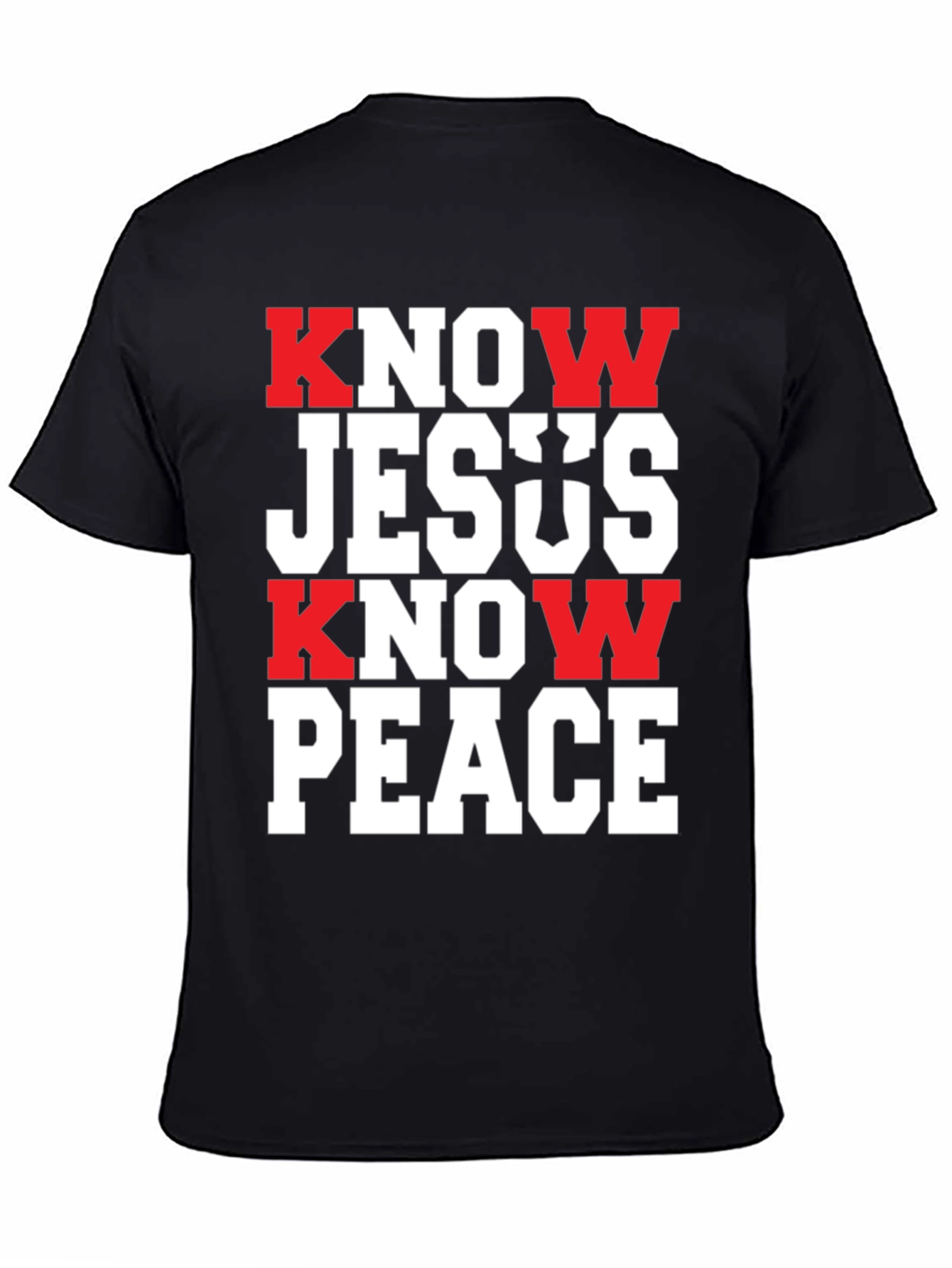 Know Jesus Know Peace Black T-Shirt