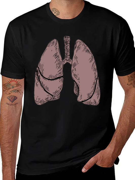 Anatomical Lungs Graphic T-Shirt - Black