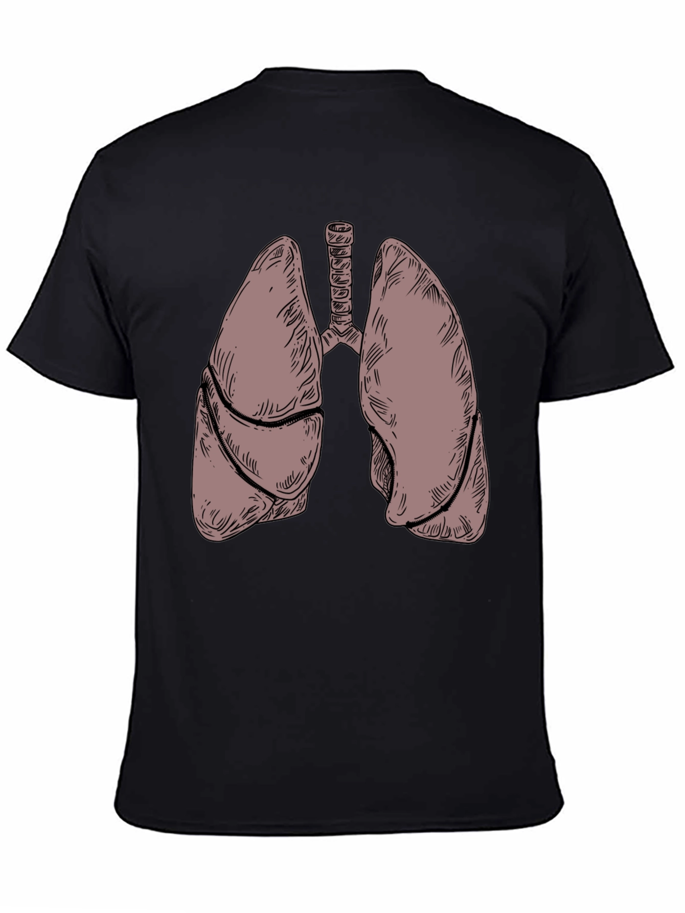 Anatomical Lungs Graphic T-Shirt - Black