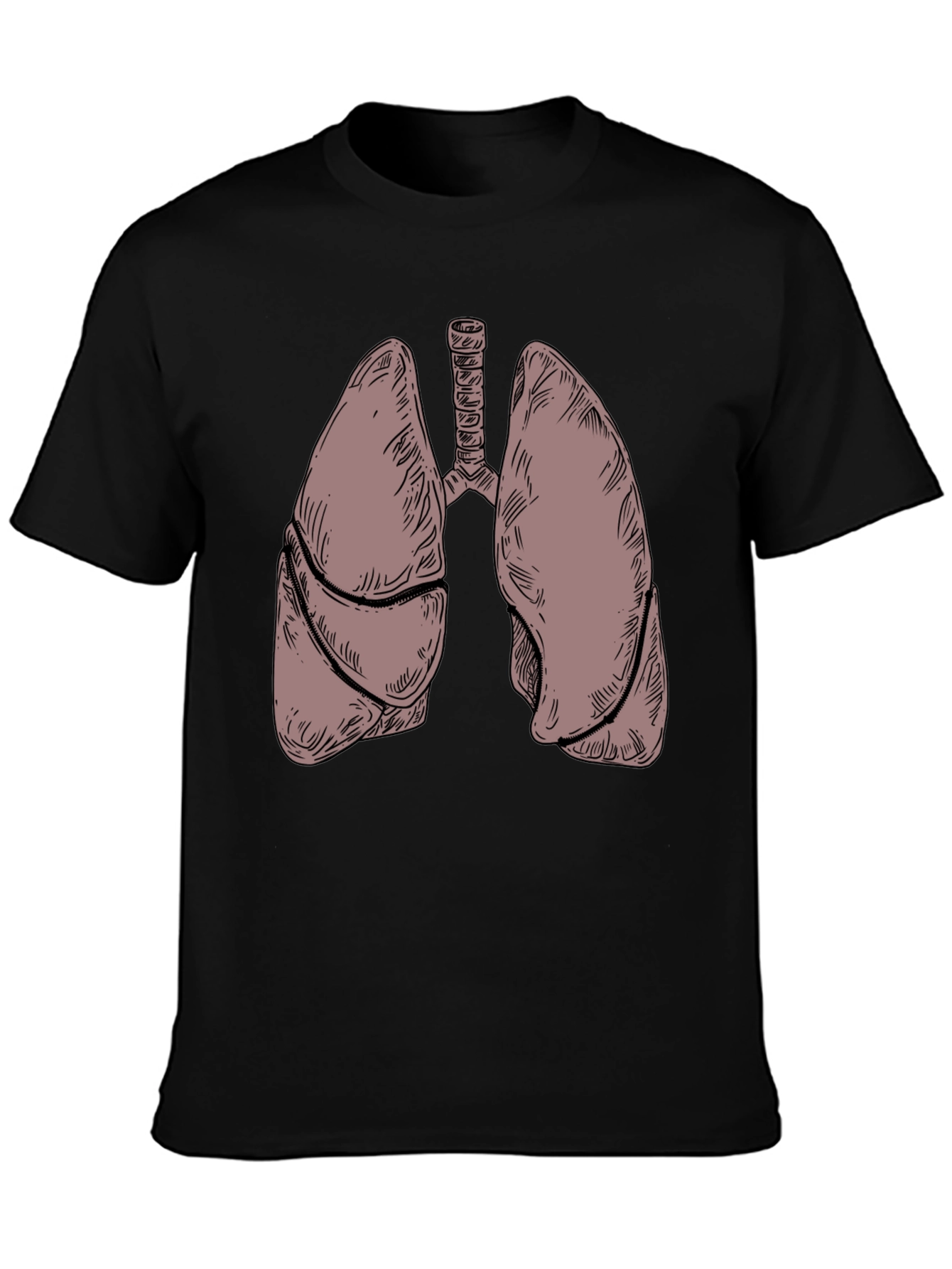 Anatomical Lungs Graphic T-Shirt - Black