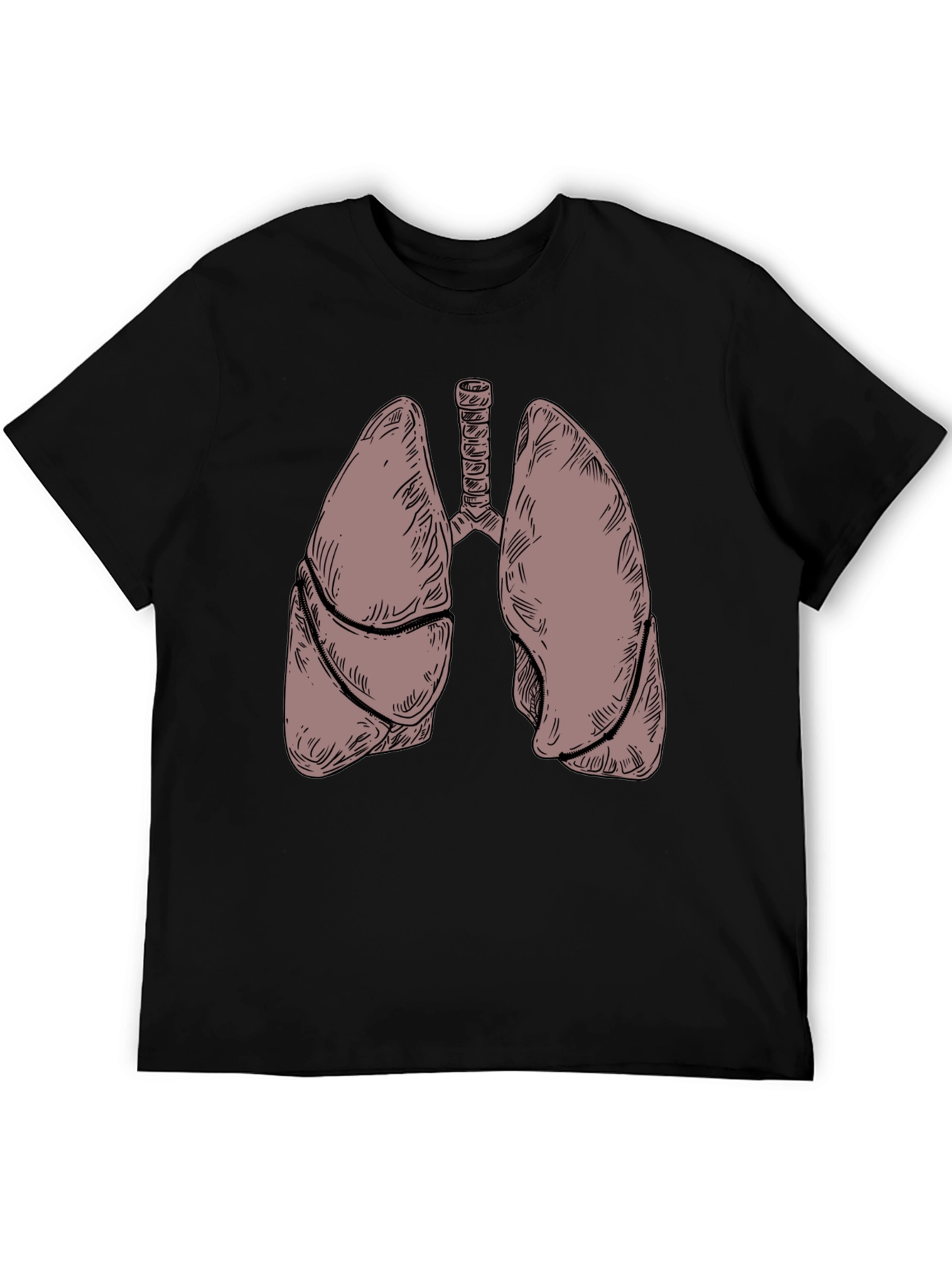 Anatomical Lungs Graphic T-Shirt - Black