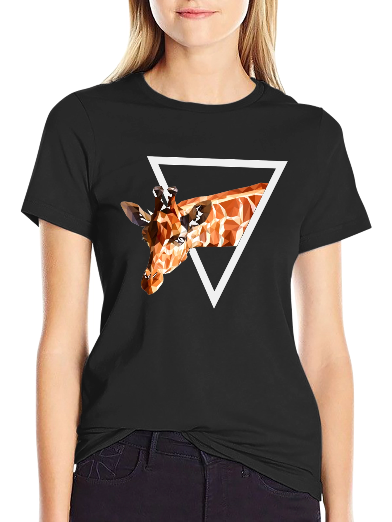 Geometric Giraffe T-Shirt - Unique Graphic Tee