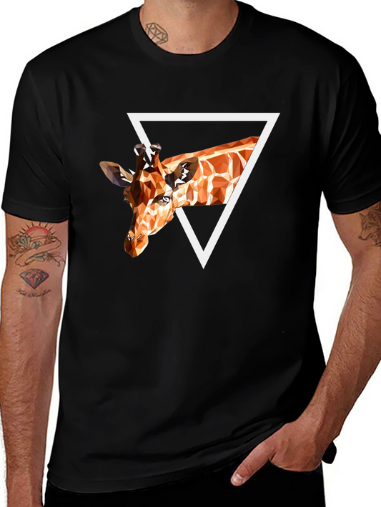 Geometric Giraffe T-Shirt - Unique Graphic Tee