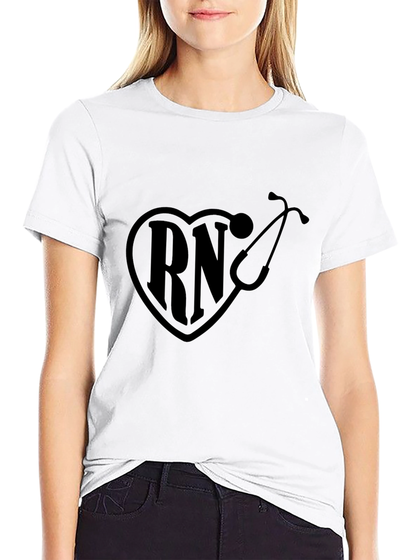 RN Heartbeat Stethoscope Graphic Tee