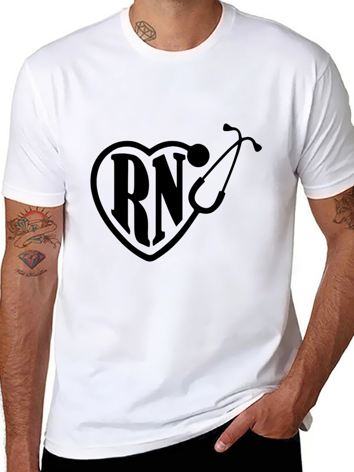 RN Heartbeat Stethoscope Graphic Tee